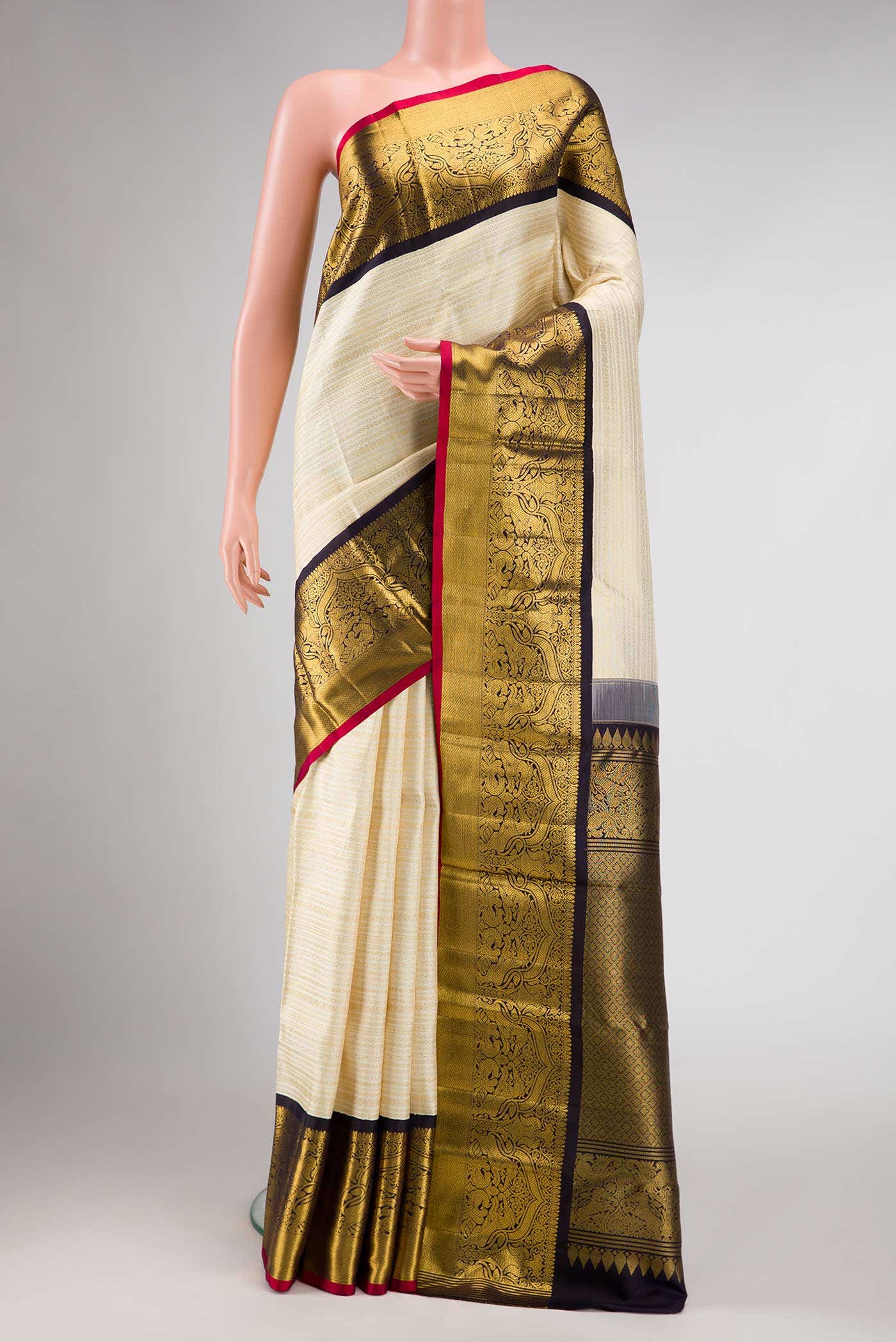 Sandal Dual Tone Kanchipuram Silk Saree