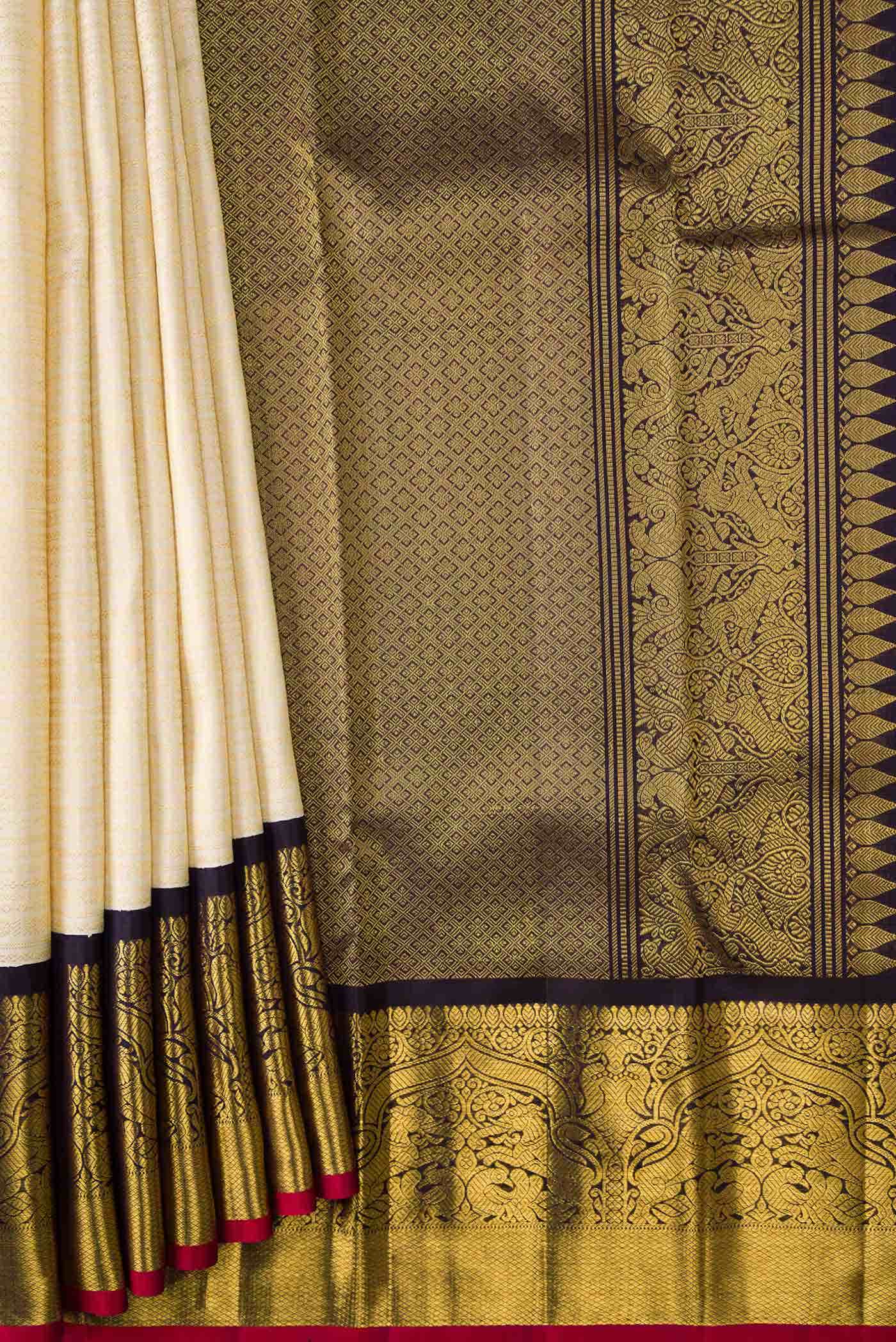 Sandal Dual Tone Kanchipuram Silk Saree