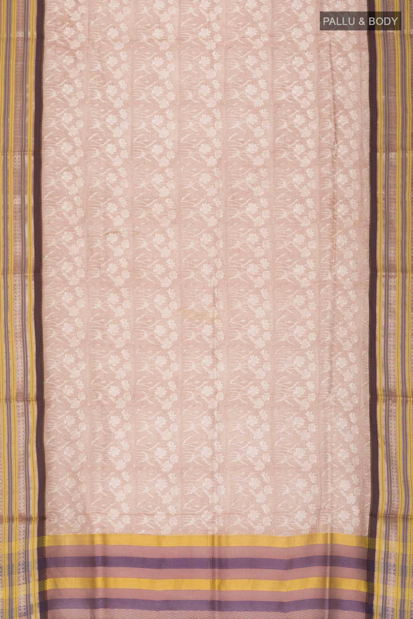 Brown Chanderi Silk Cotton Saree