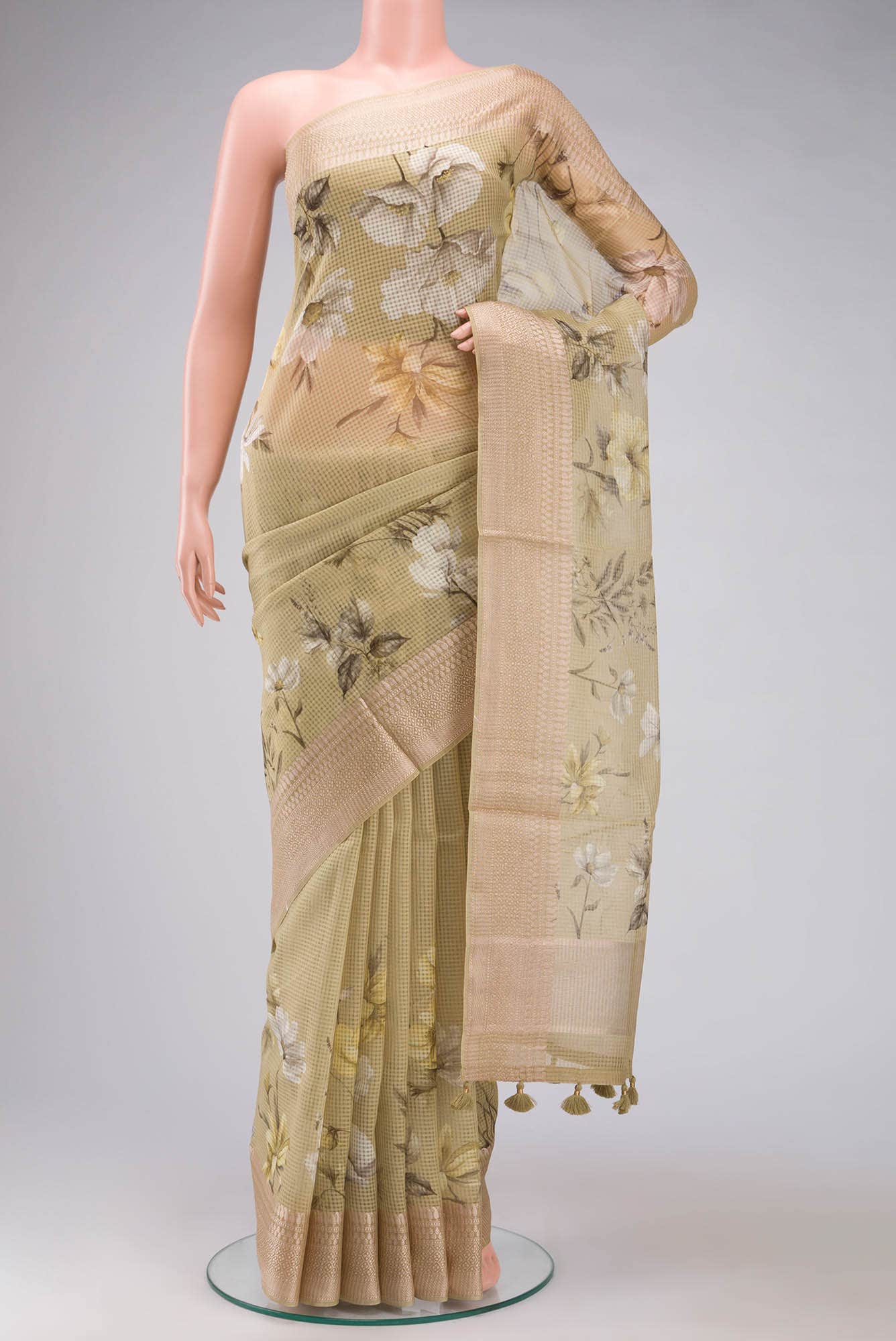 Yellow Silk Cotton Saree