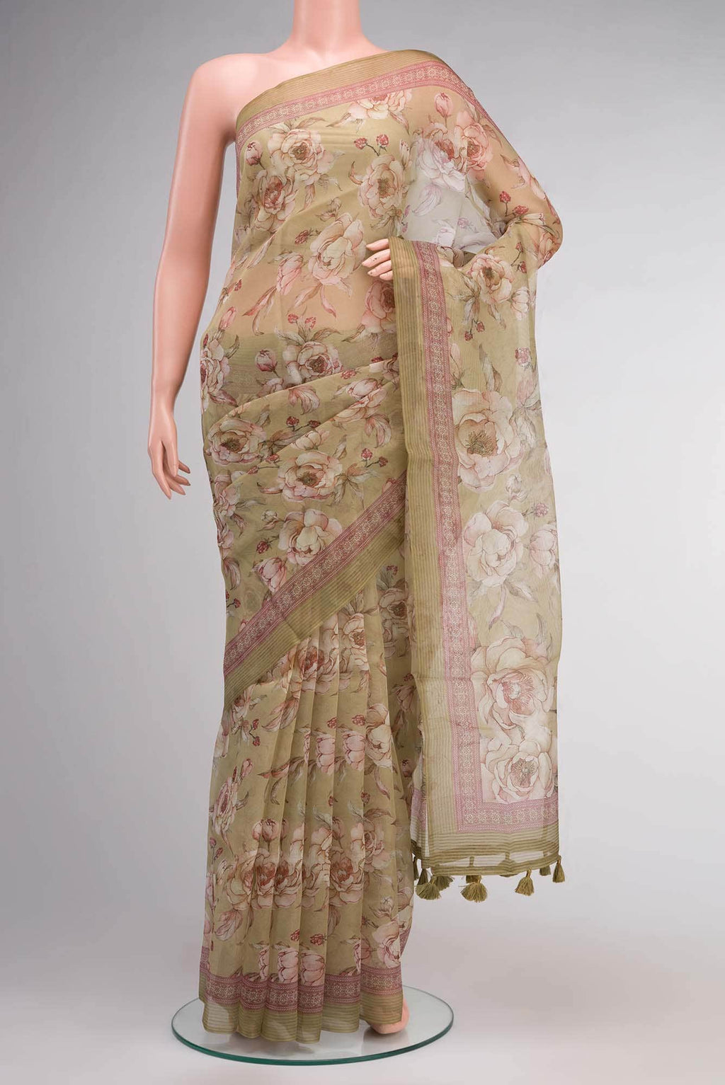 Green Organza Silk Saree