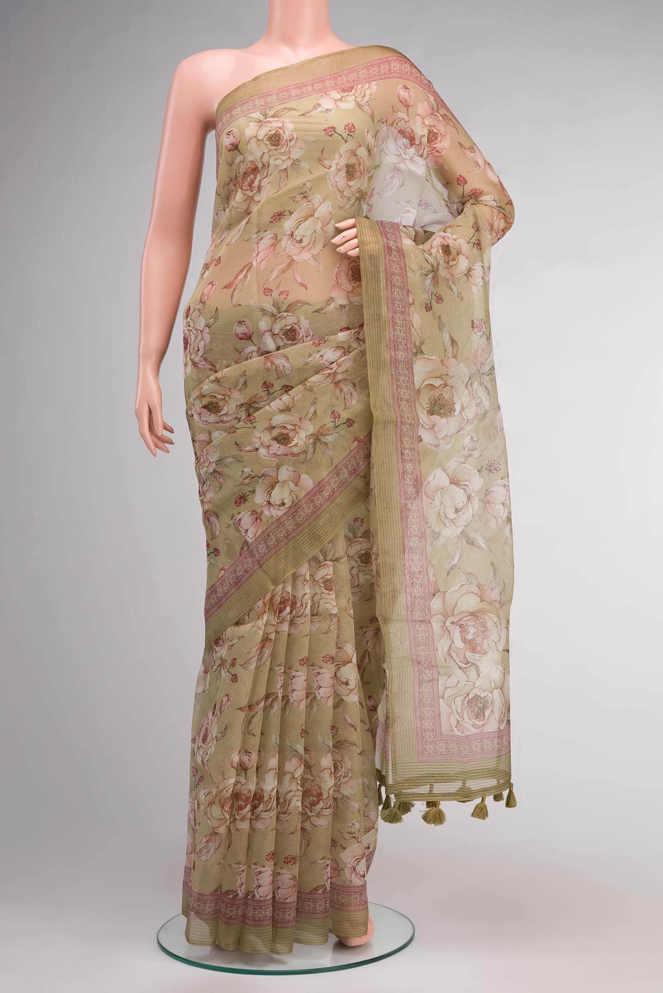 Green Organza Silk Saree