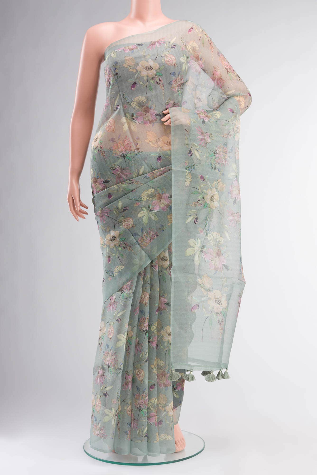 Green Organza Silk Saree