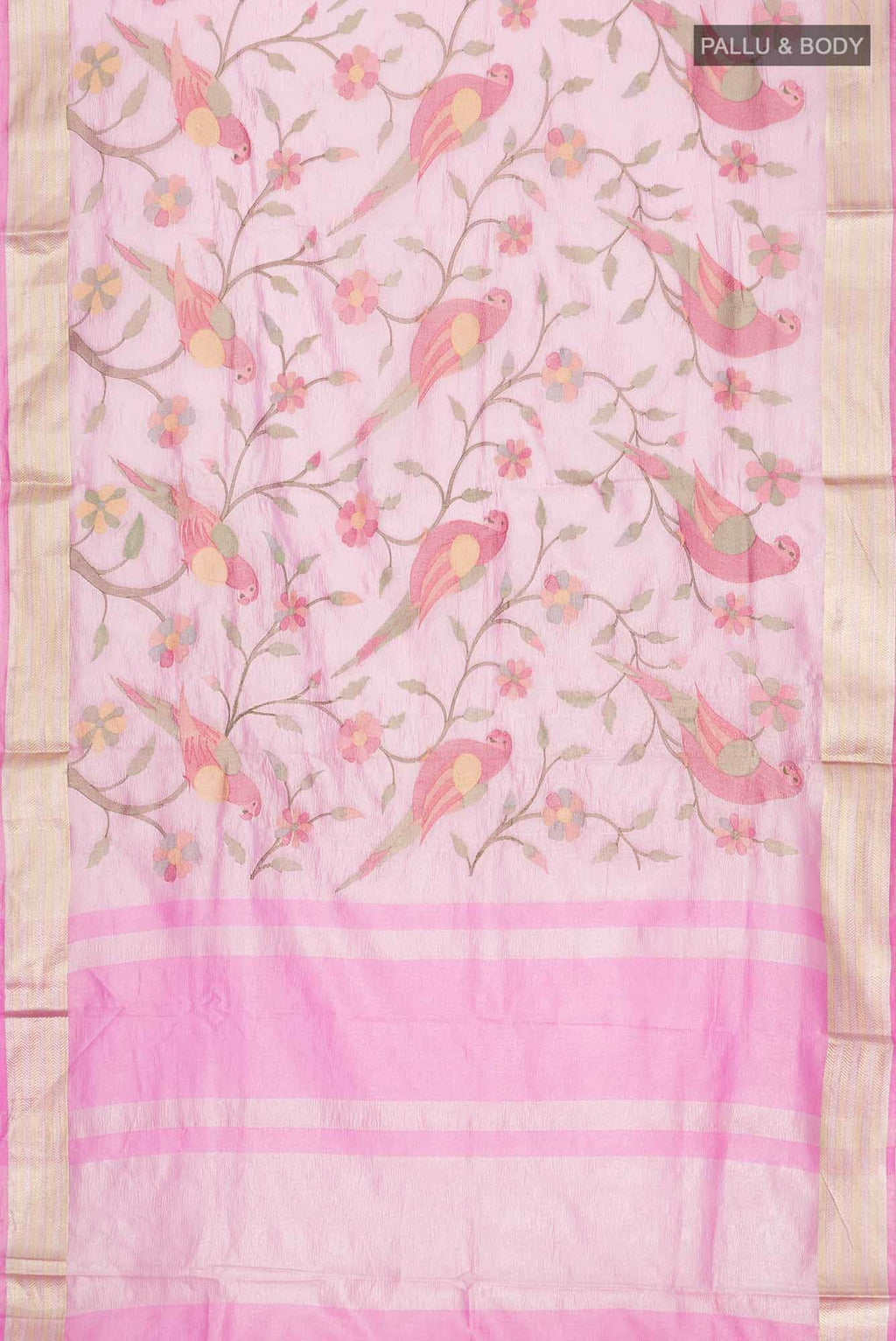 Pink Blended Tissue Silk Saree