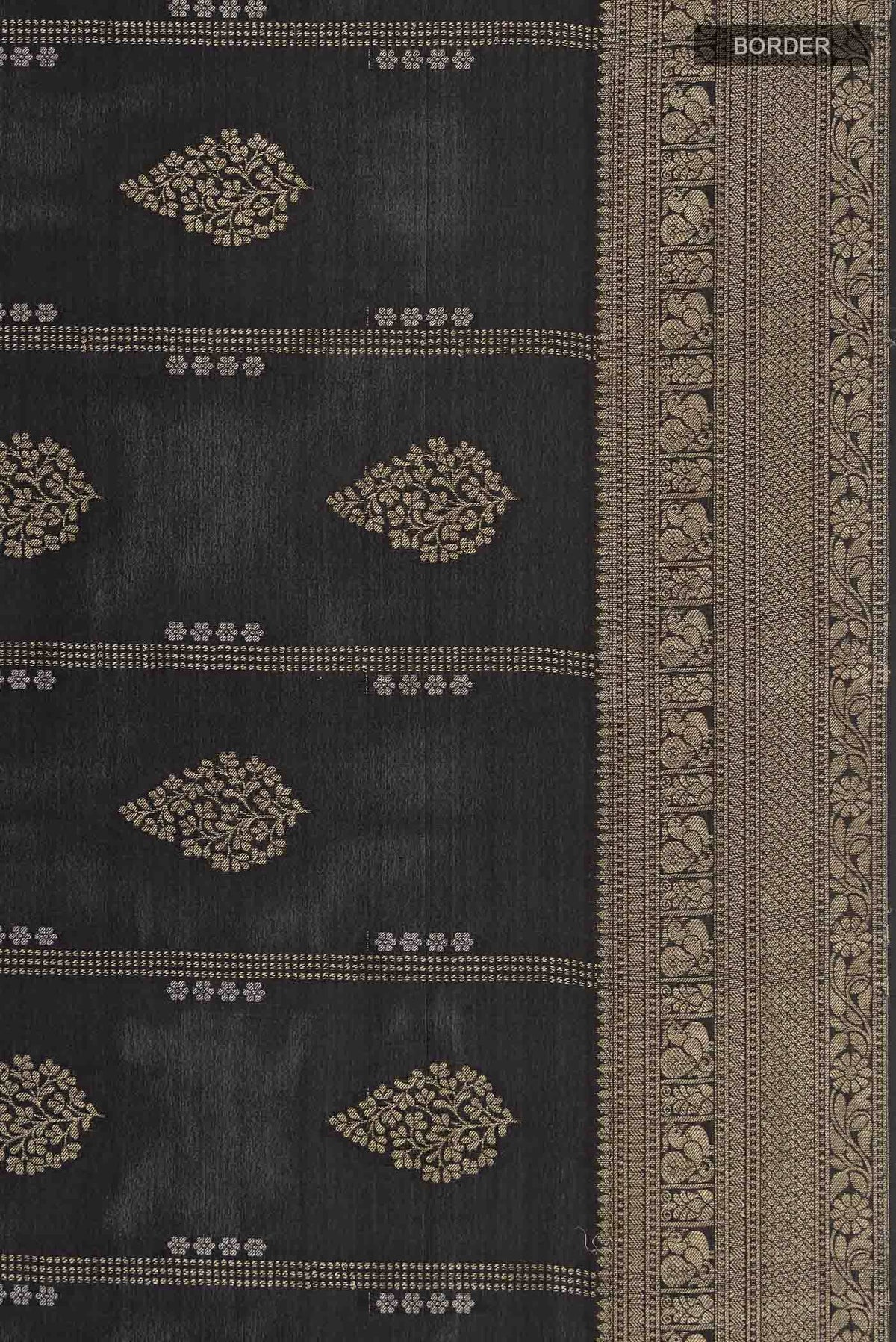 Black Mysore Crepe Saree
