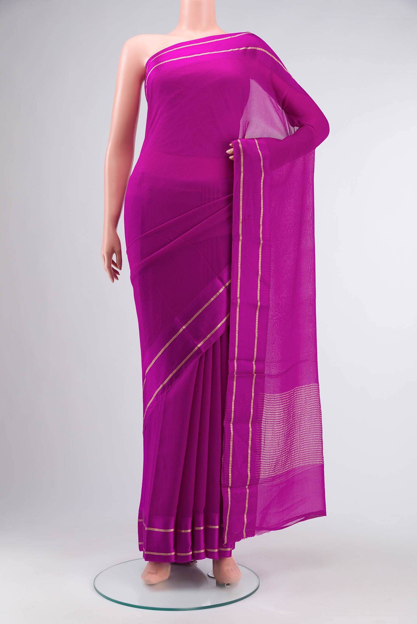 Purple Mysore Chiffon Saree