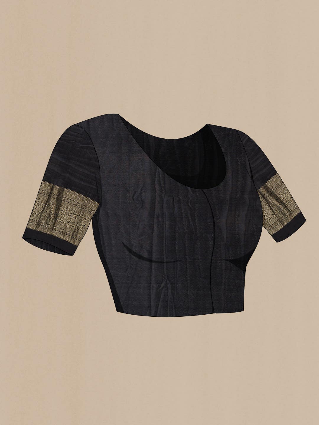 Black Mysore Crepe Saree