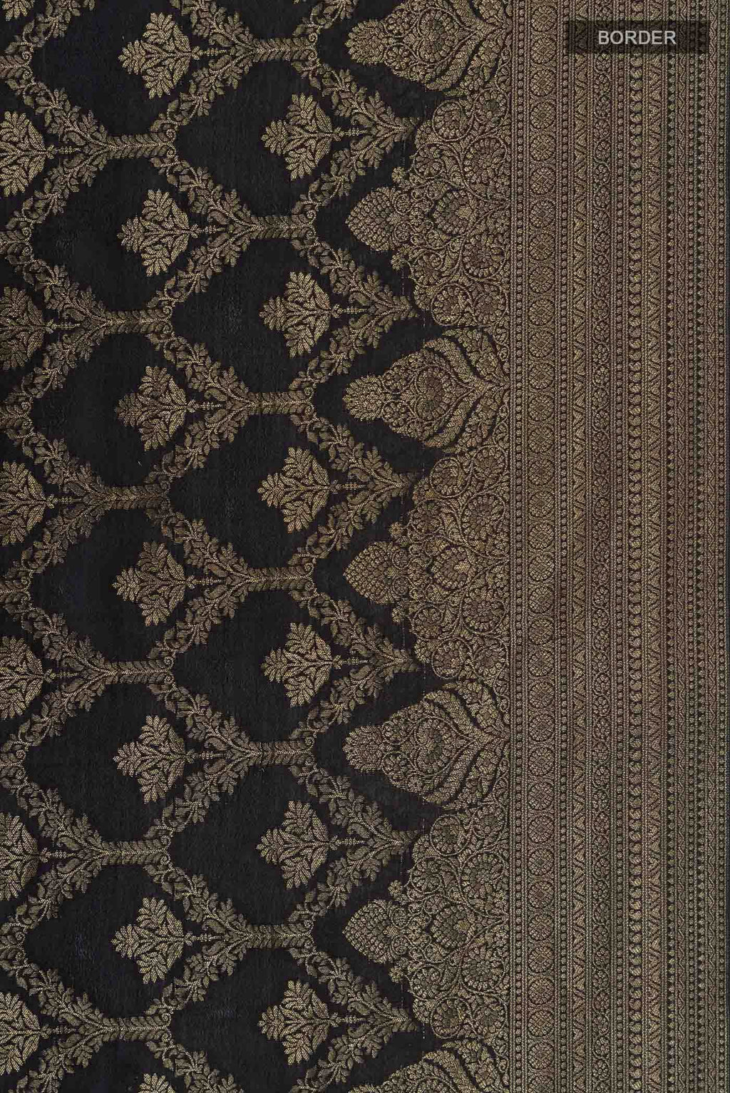 Black Mysore Crepe Saree