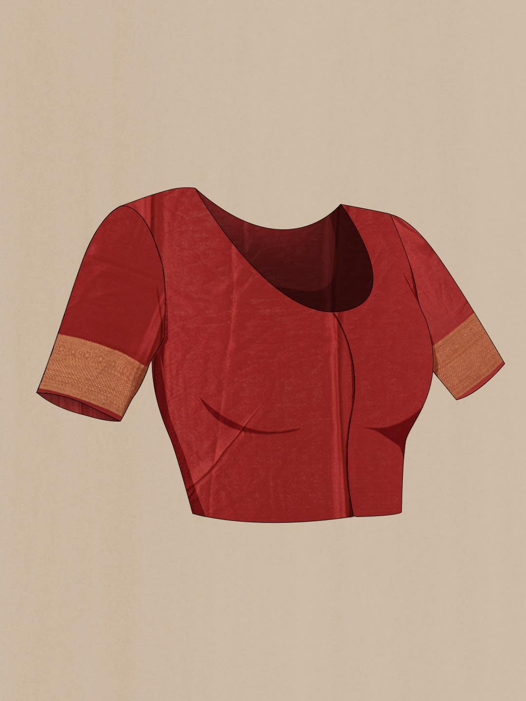 Maroon Mysore Crepe Saree