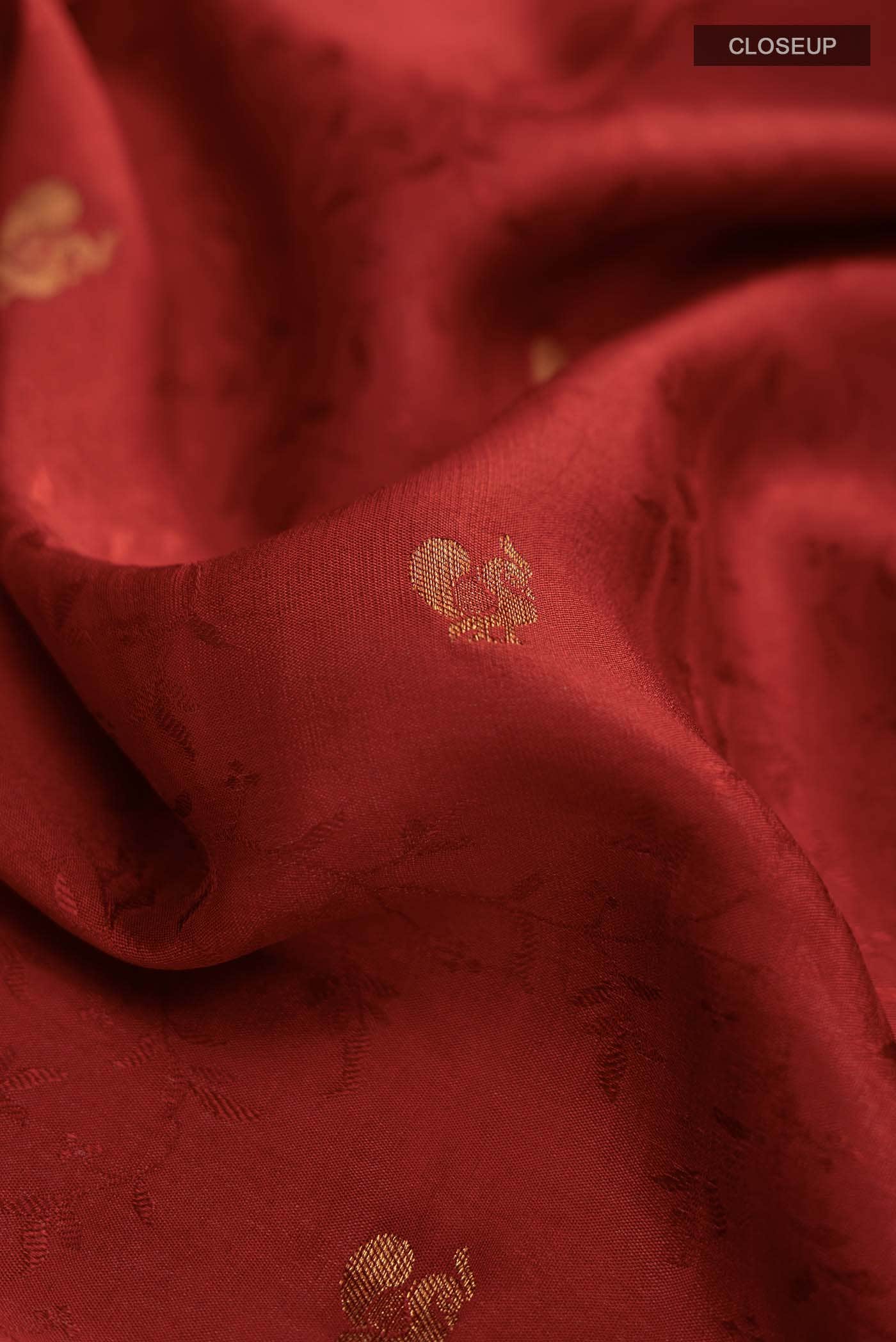 Maroon Mysore Crepe Saree