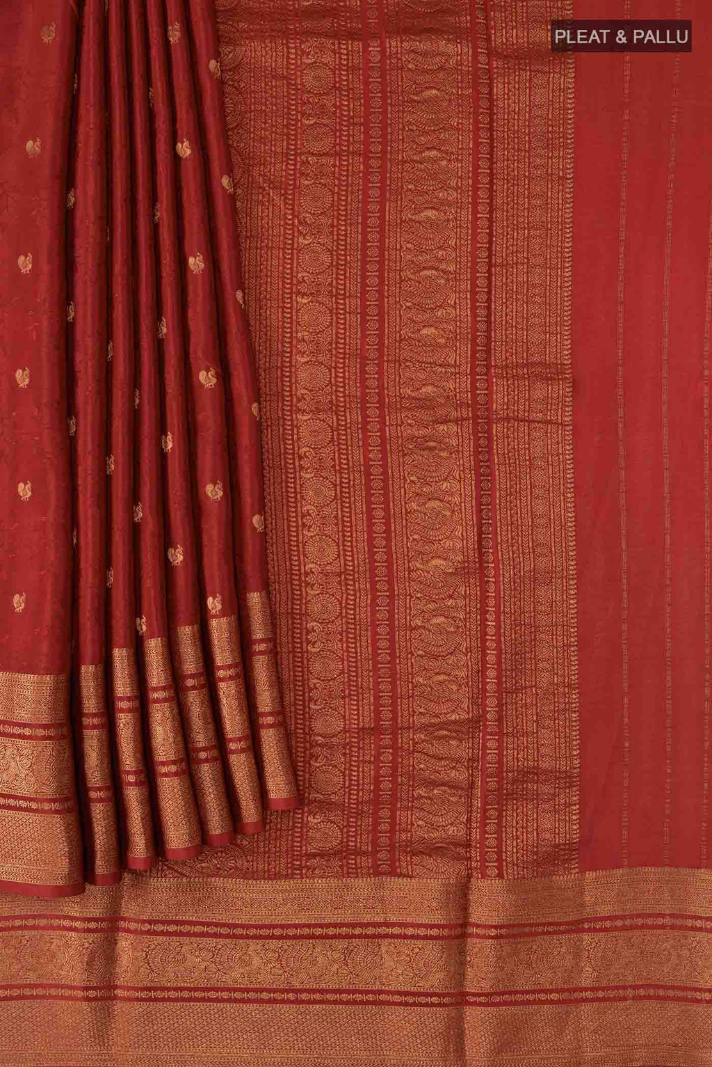 Maroon Mysore Crepe Saree