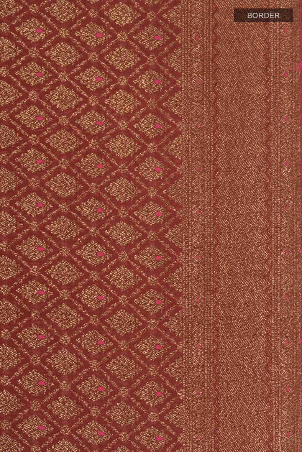 Rust Mysore Crepe Saree