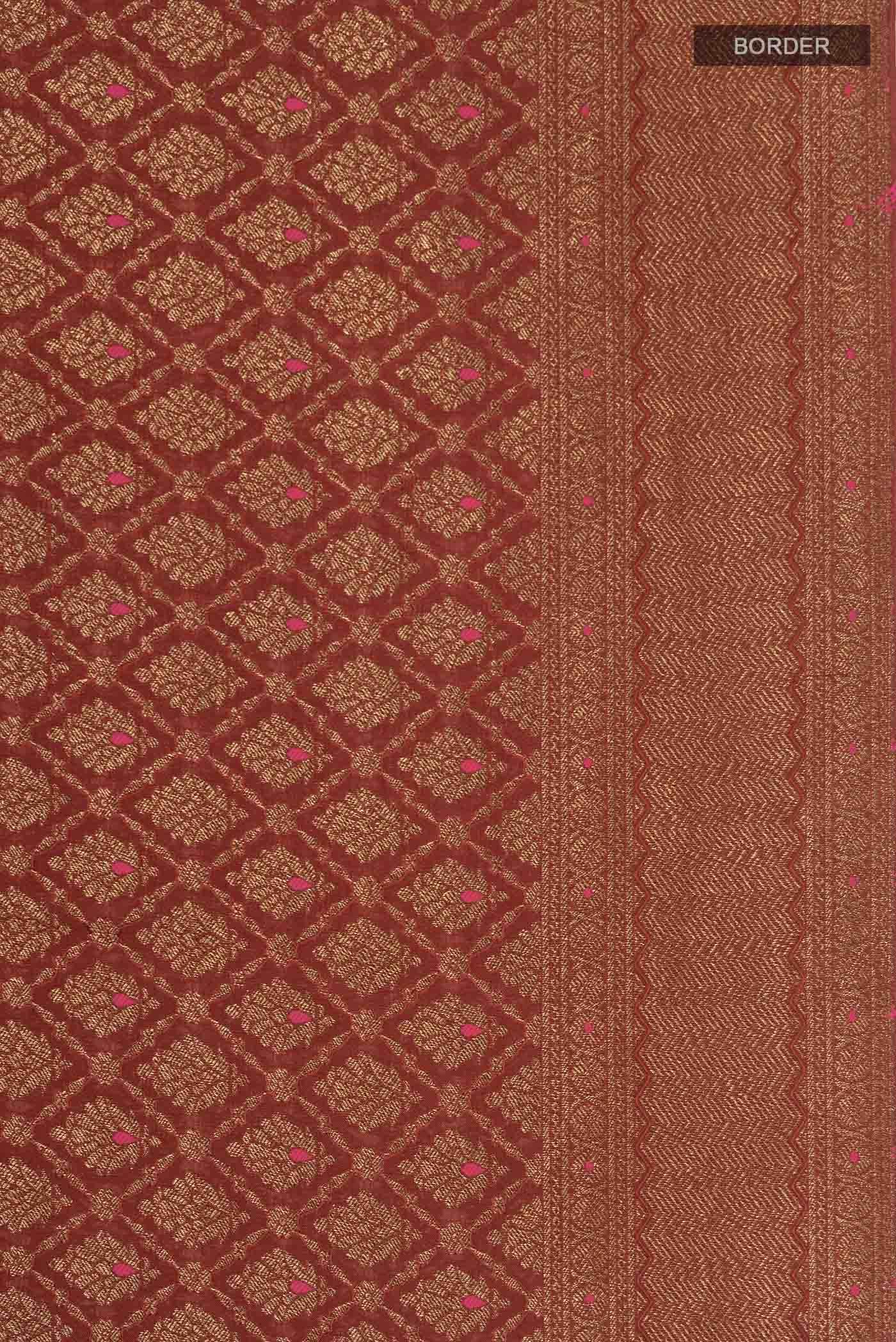 Rust Mysore Crepe Saree