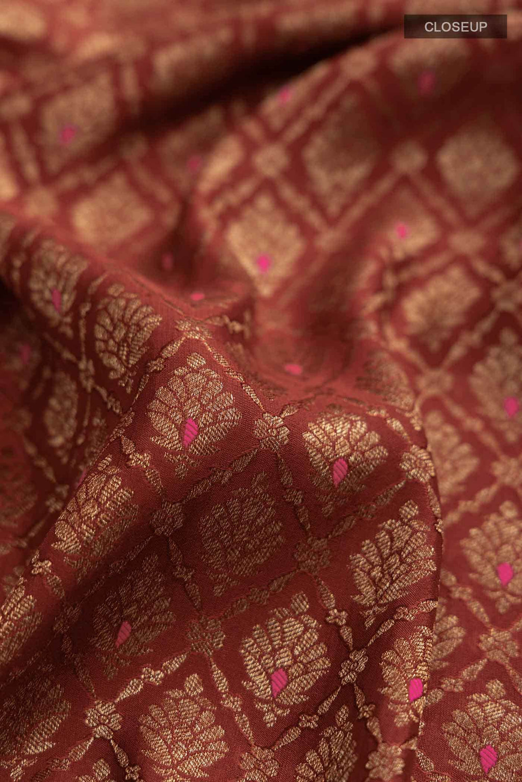 Rust Mysore Crepe Saree