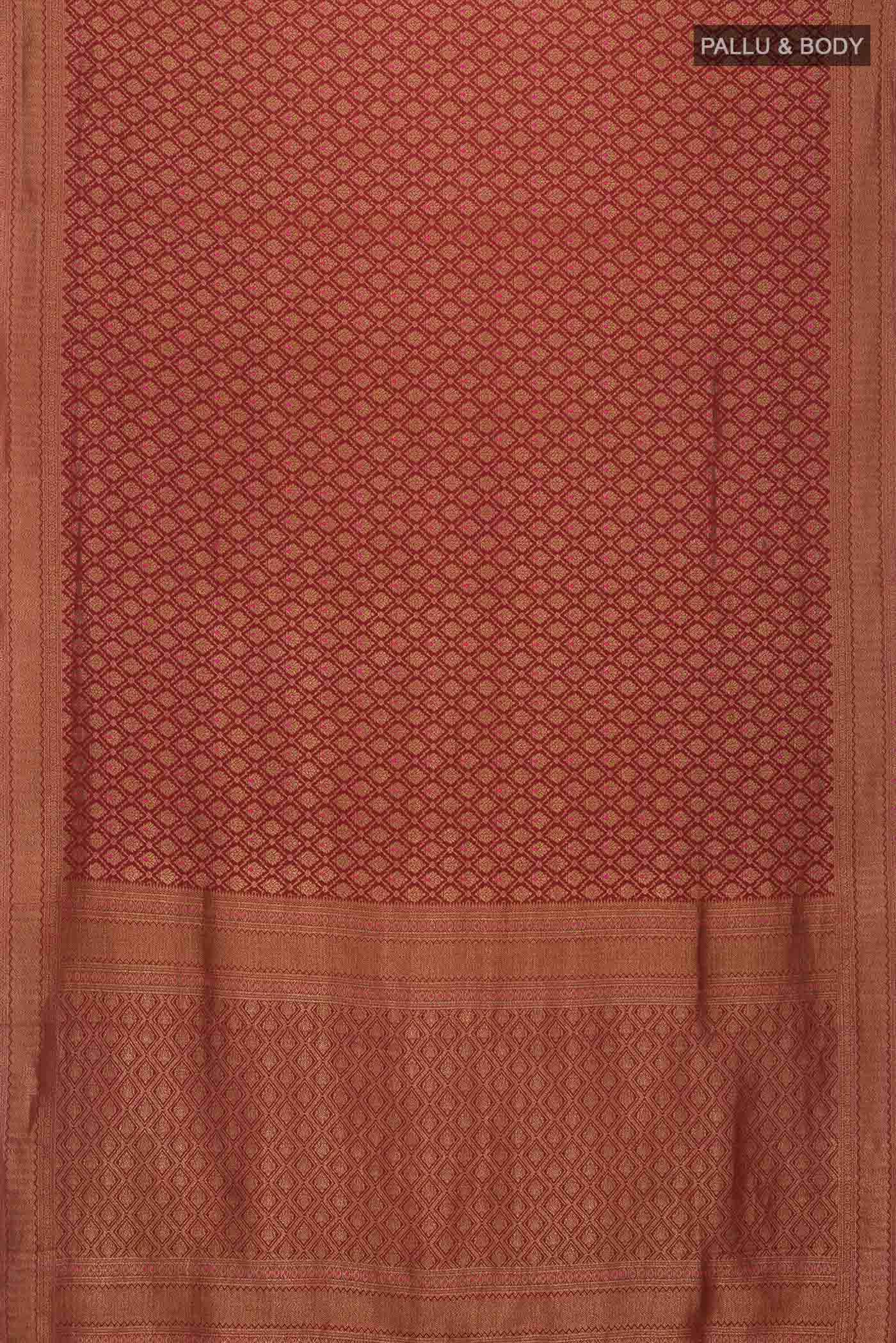 Rust Mysore Crepe Saree