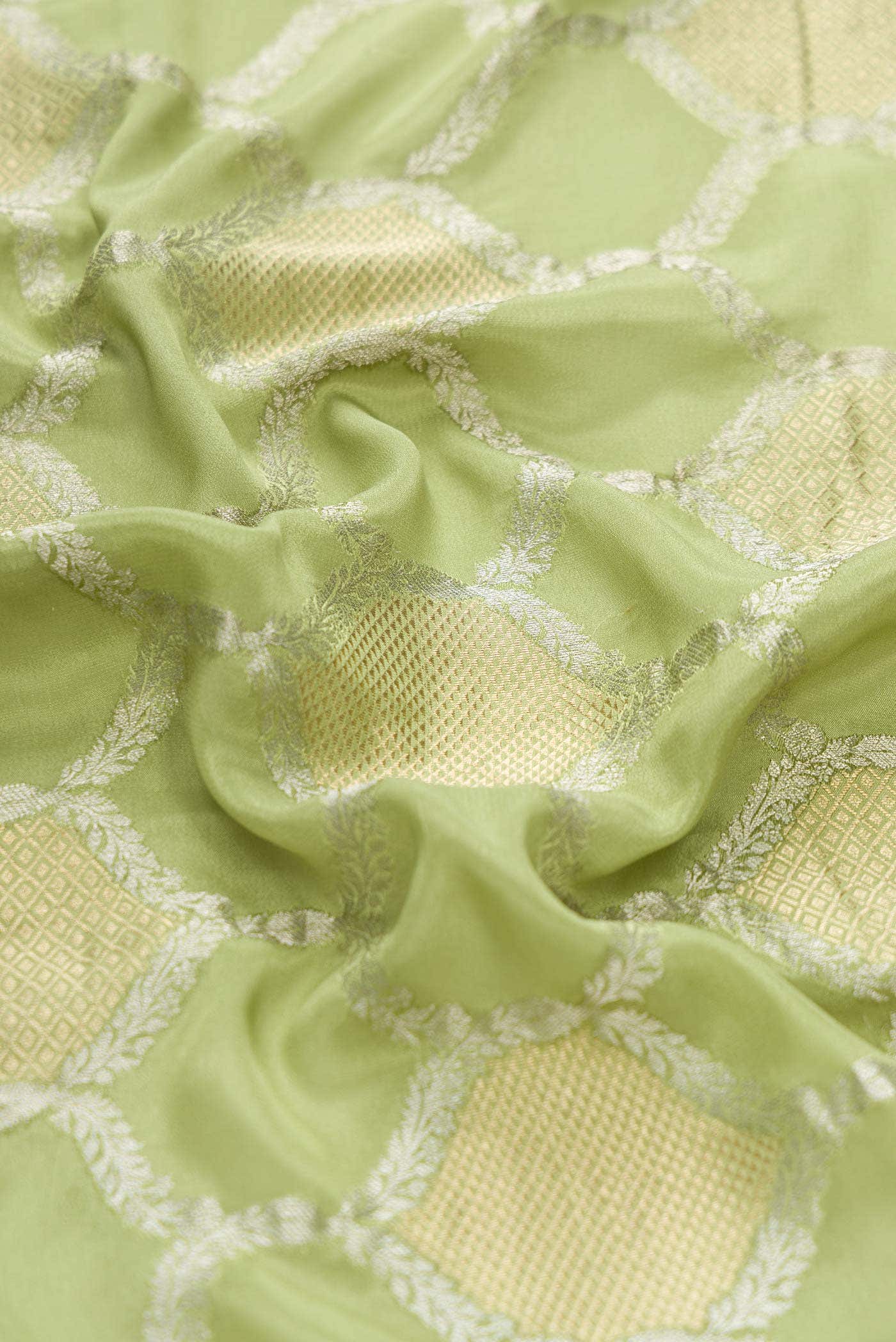 Green Dual Tone Banarasi Georgette Saree