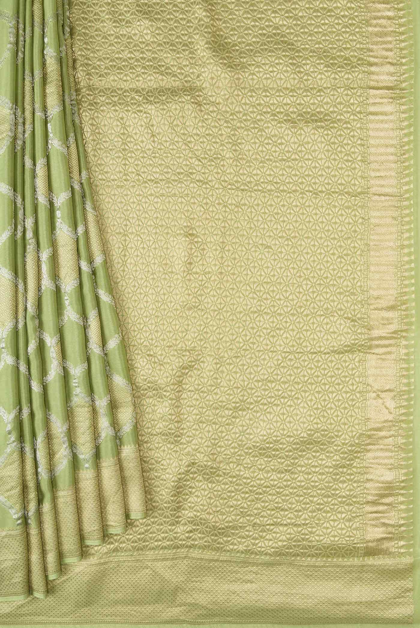 Green Dual Tone Banarasi Georgette Saree