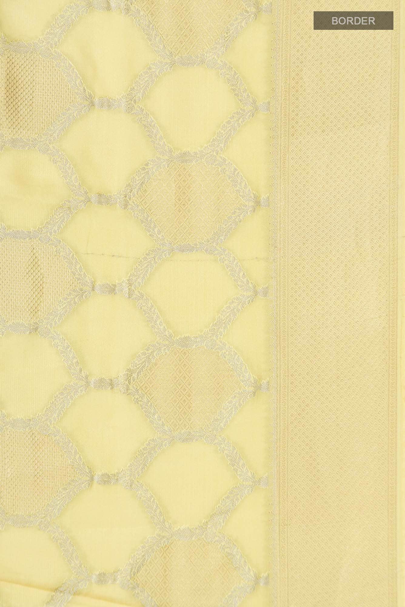 Yellow Crepe Saree