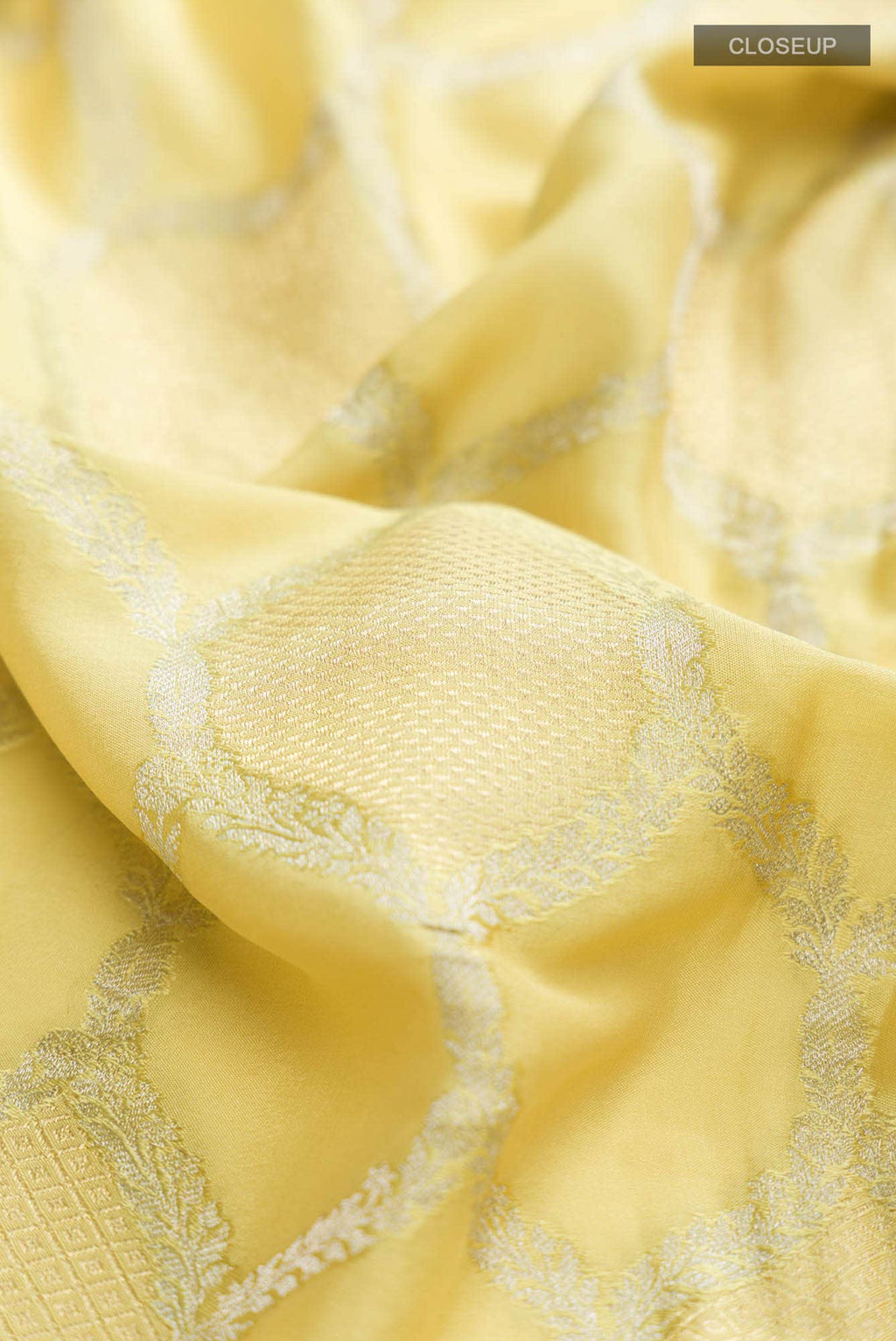 Yellow Crepe Saree