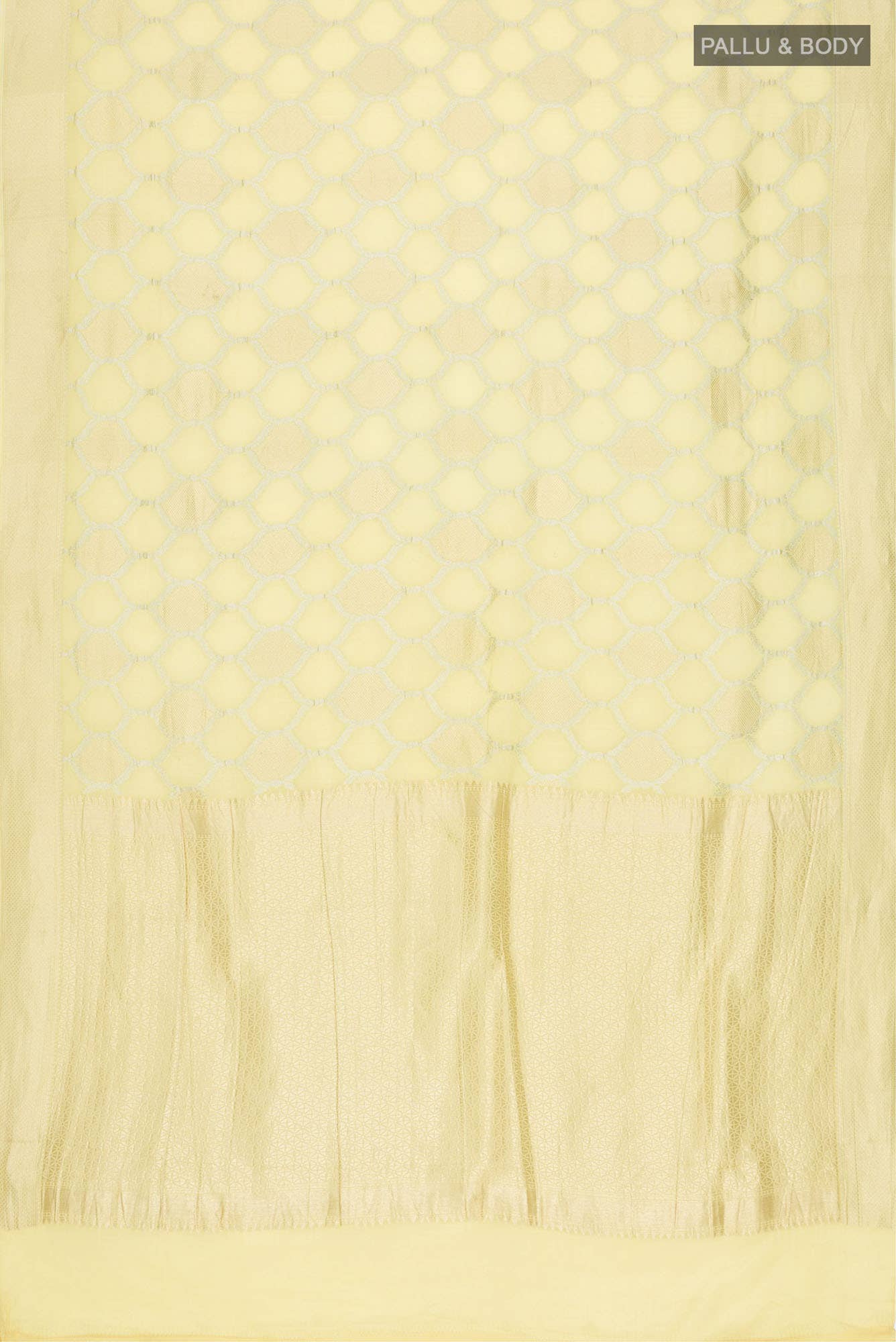 Yellow Crepe Saree