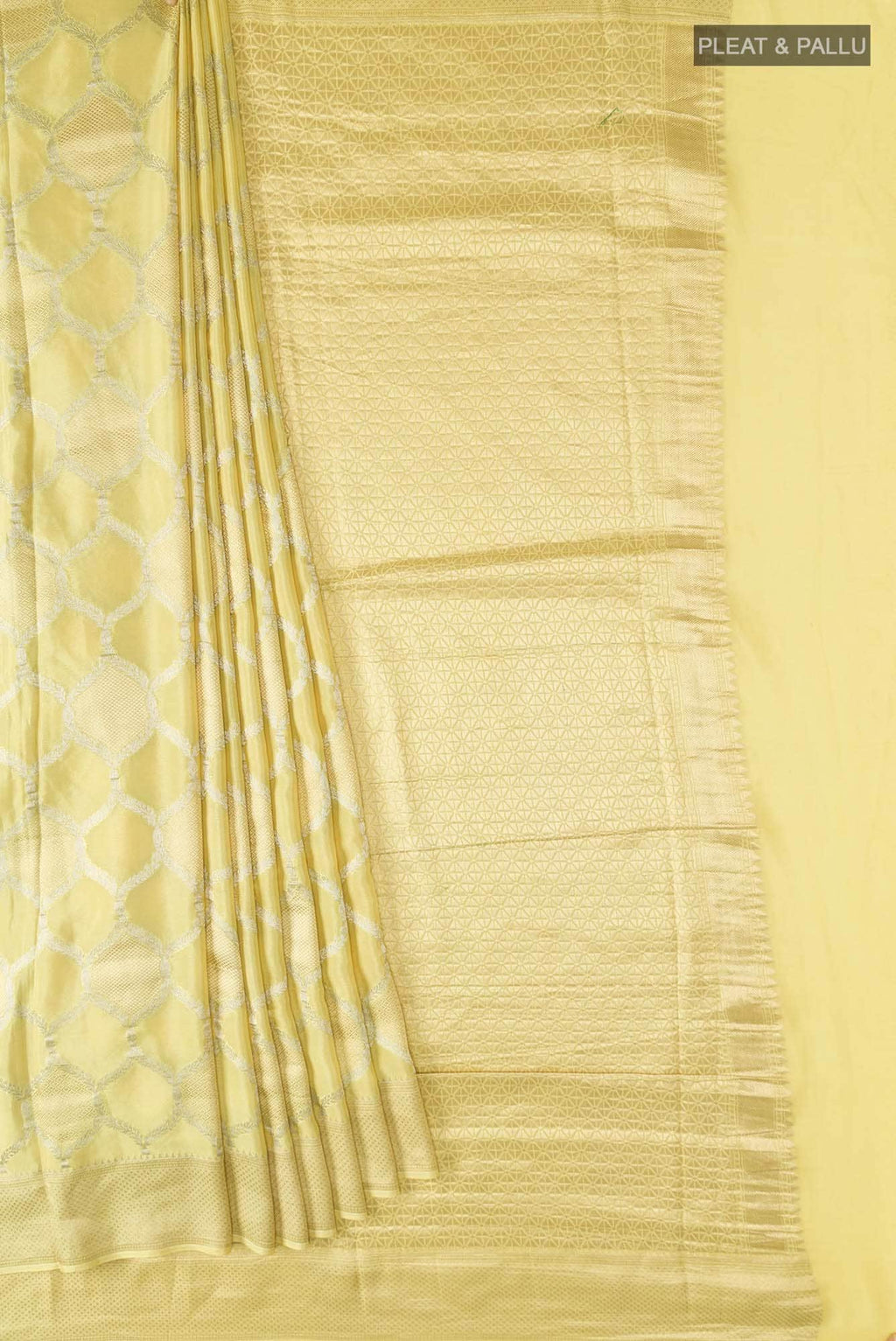 Yellow Crepe Saree