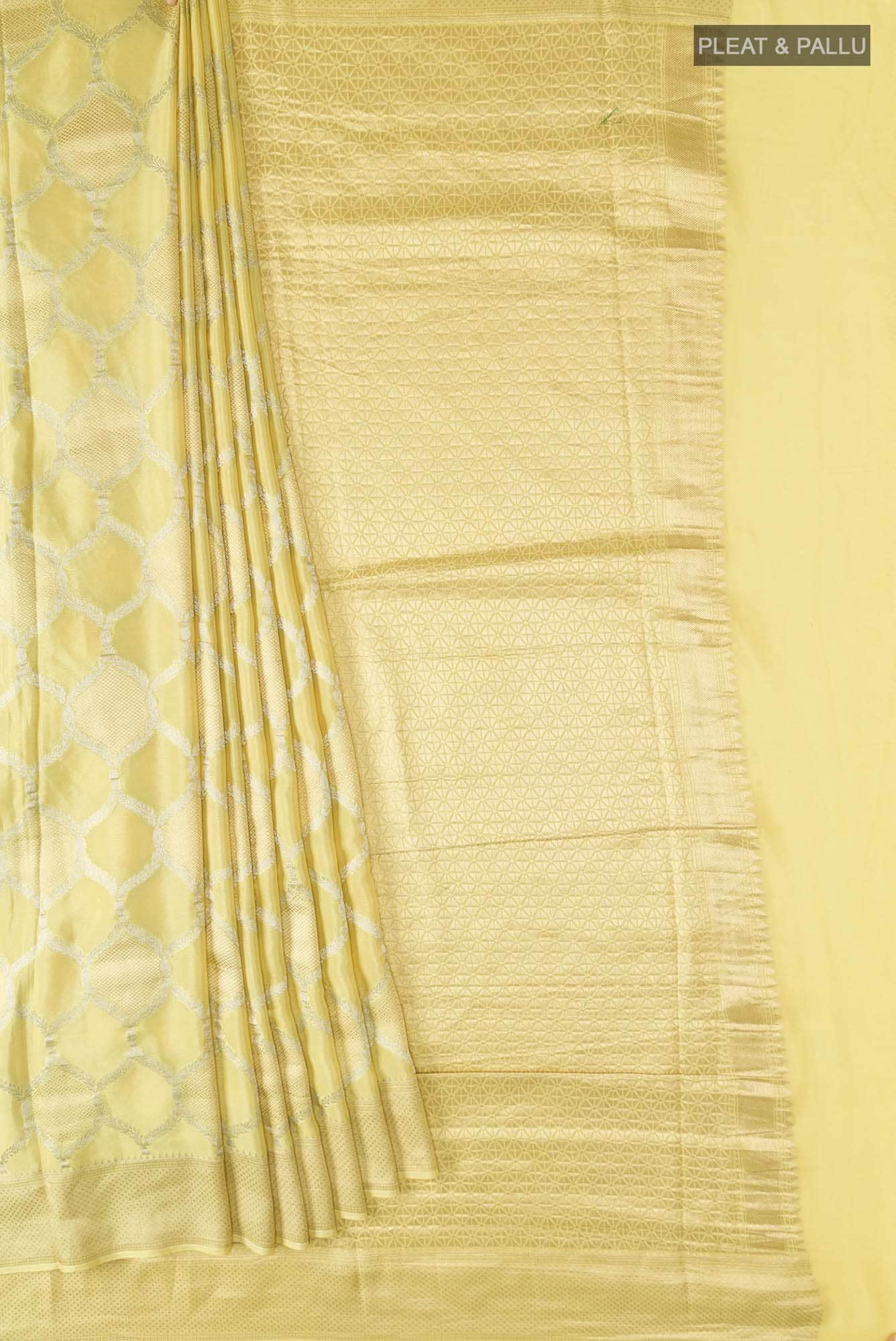 Yellow Crepe Saree