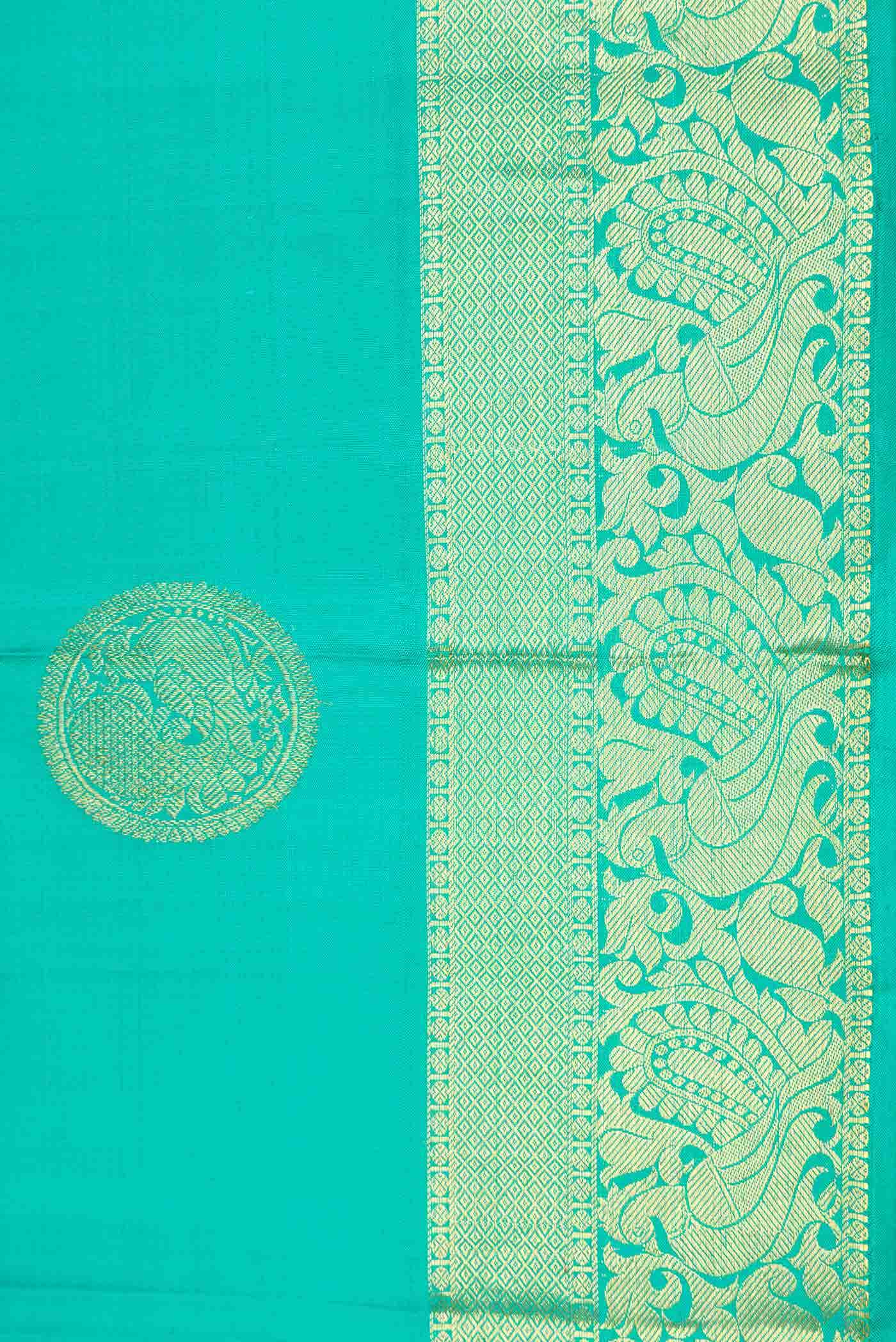 Sea Green Dual Tone Kanchipuram Silk Saree