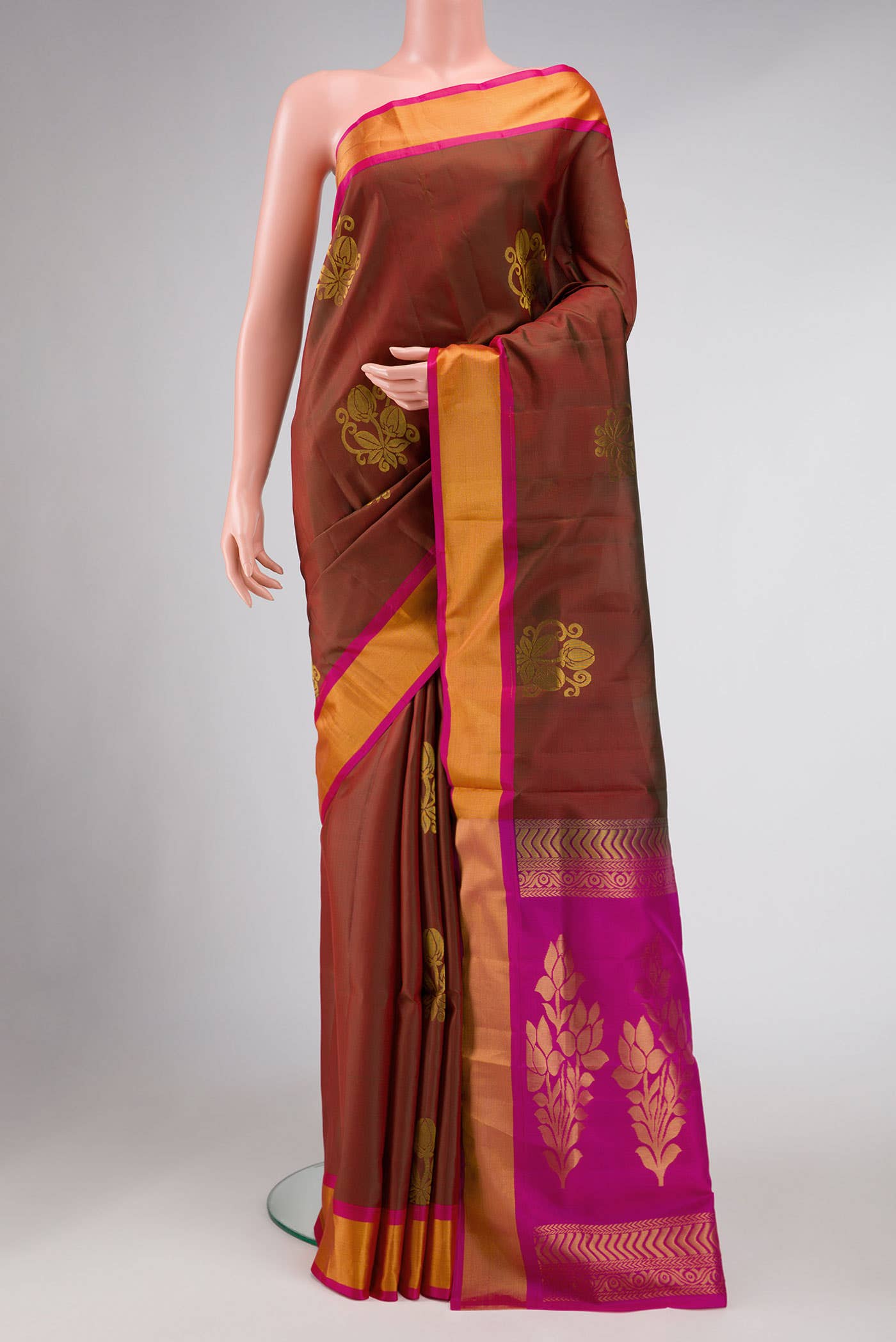 Maroon Dual Tone Soft Silk Saree