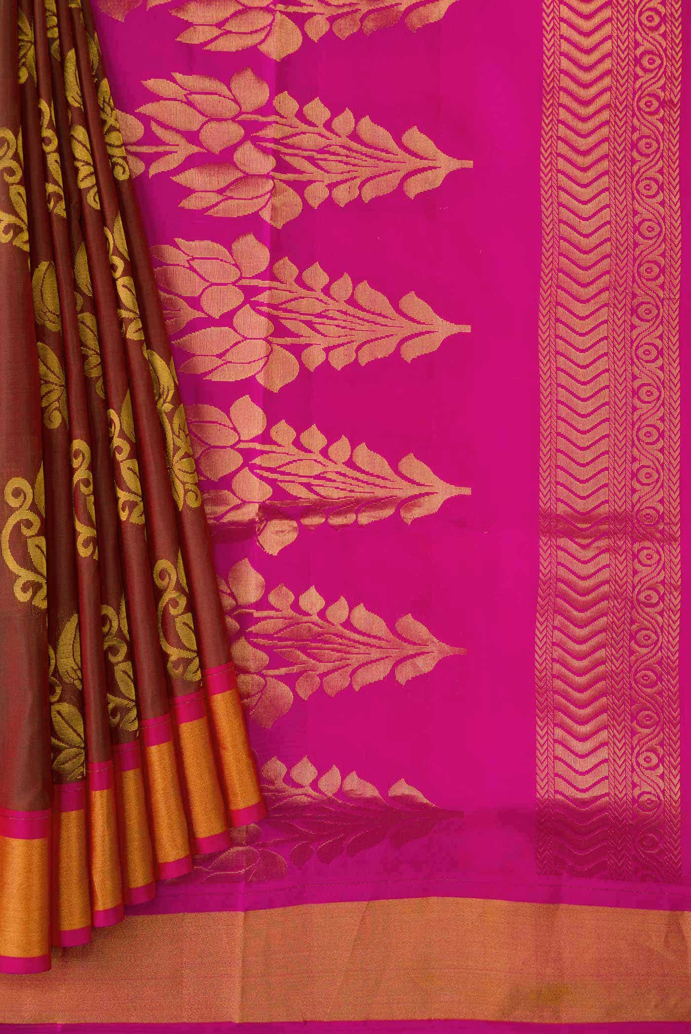 Maroon Dual Tone Soft Silk Saree