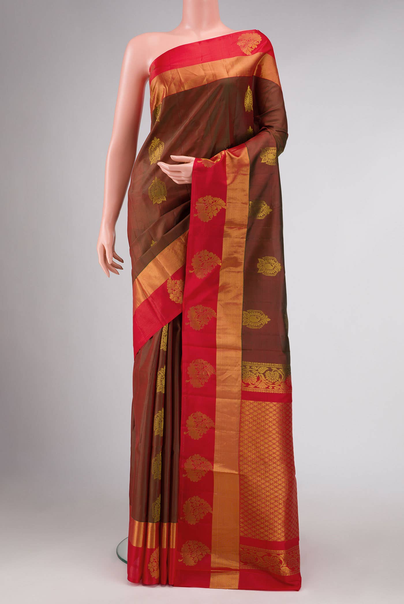 Maroon Dual Tone Soft Silk Saree