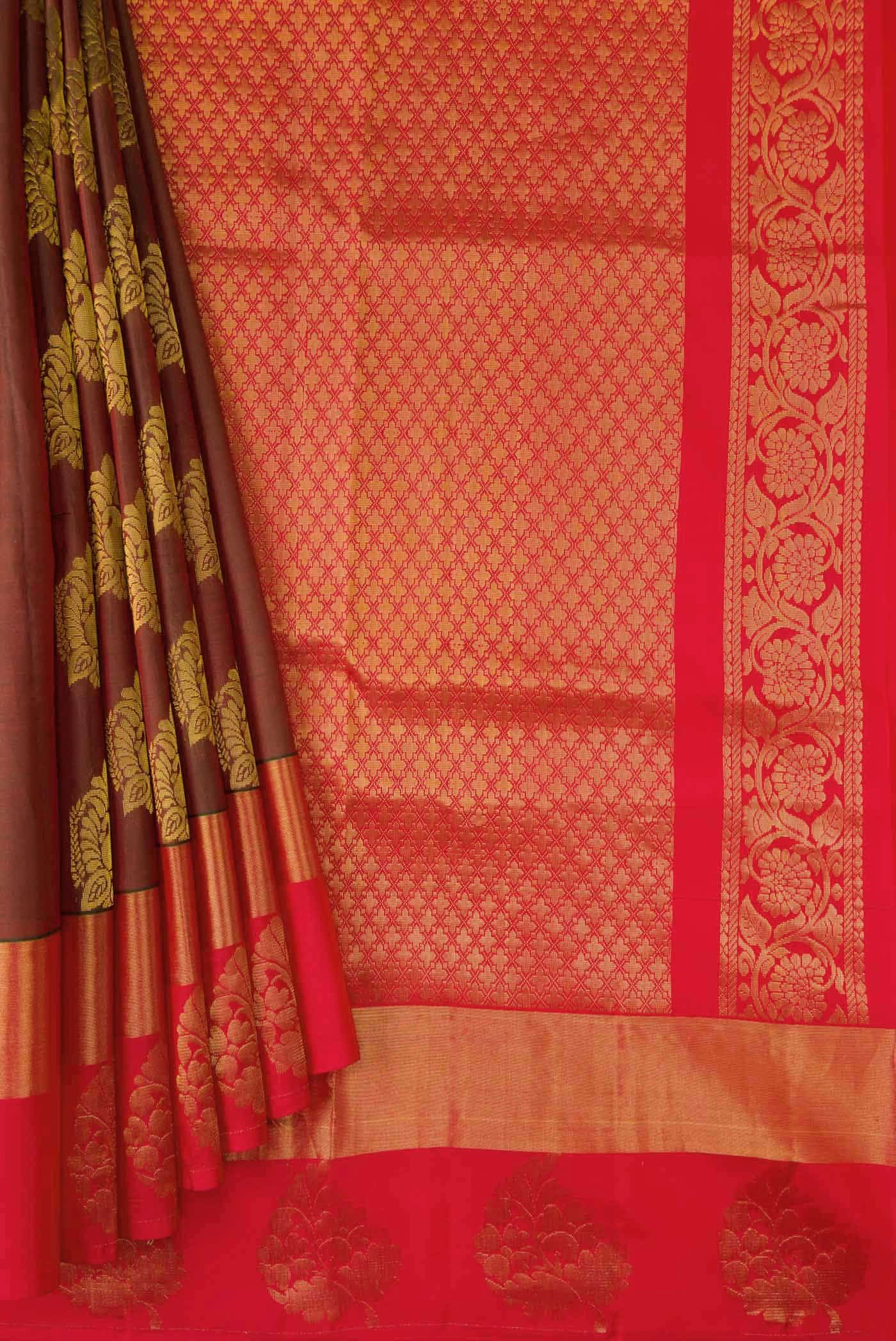 Maroon Dual Tone Soft Silk Saree