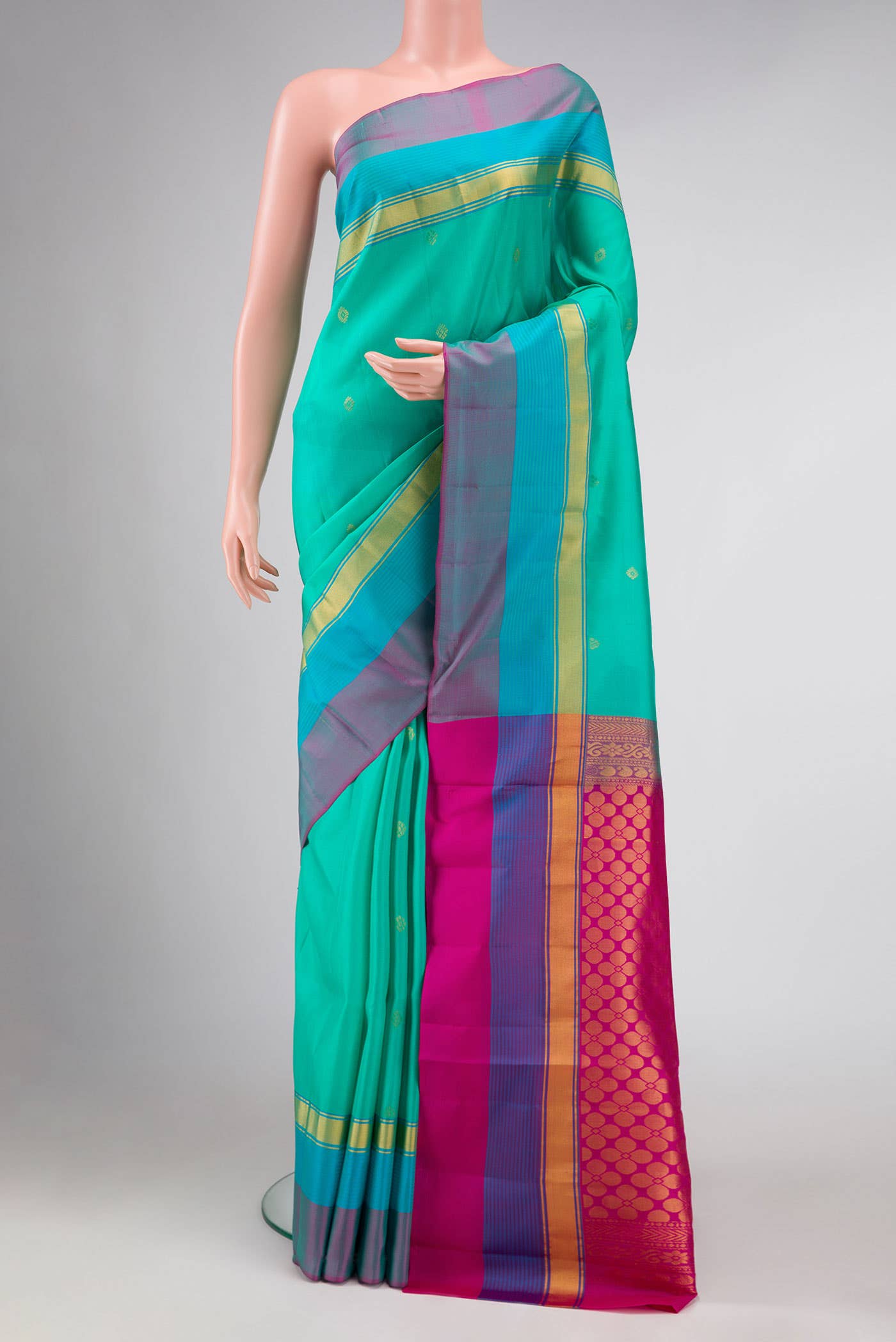 Sea Green Soft Silk Saree