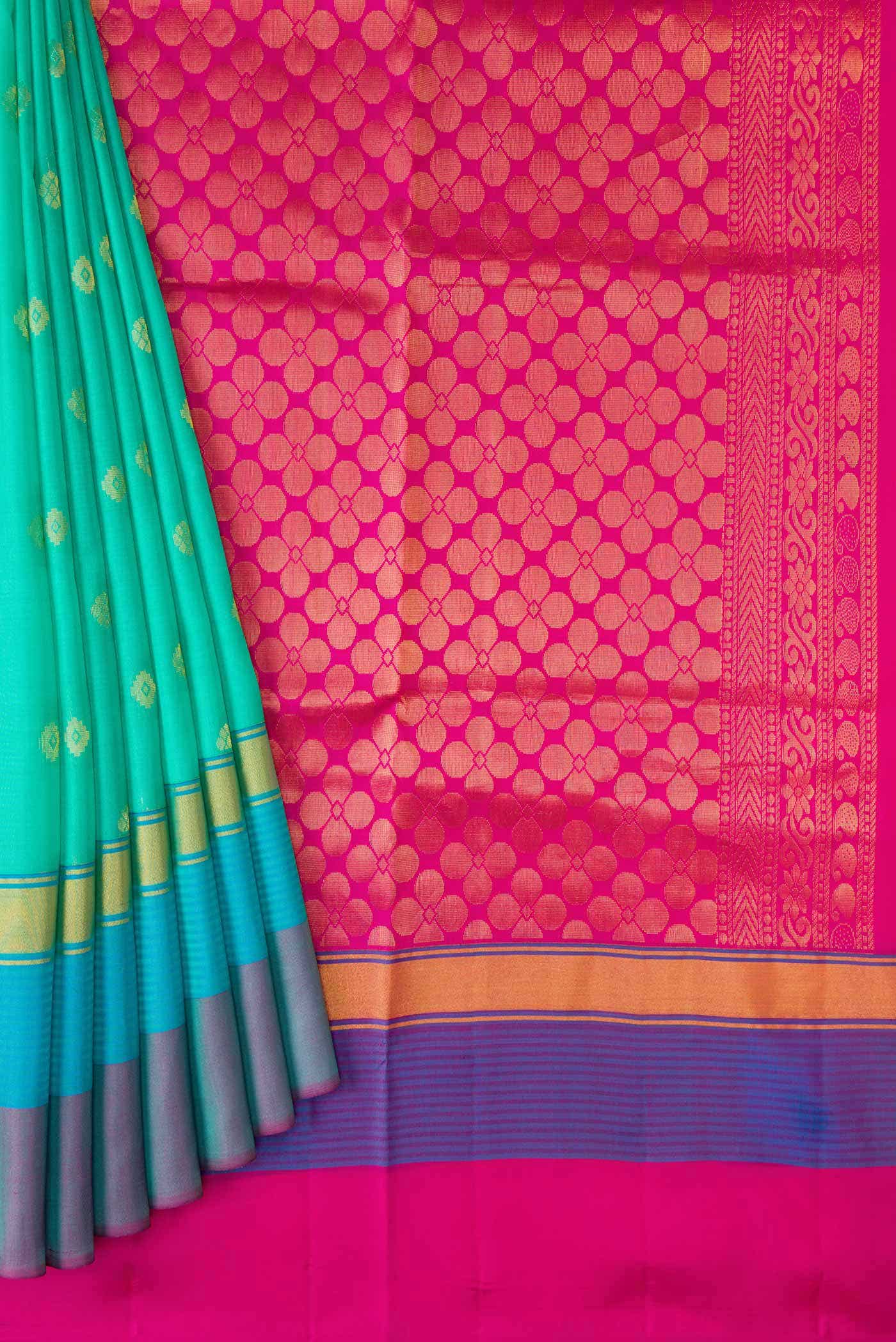 Sea Green Soft Silk Saree