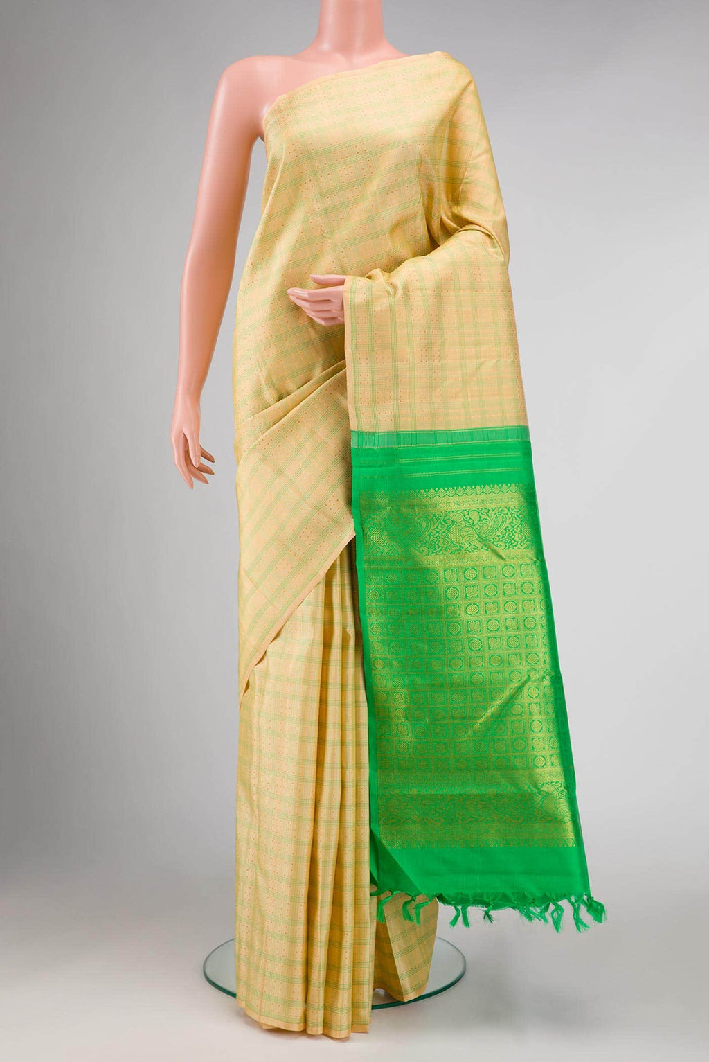 Sandal Kanchipuram Silk Saree