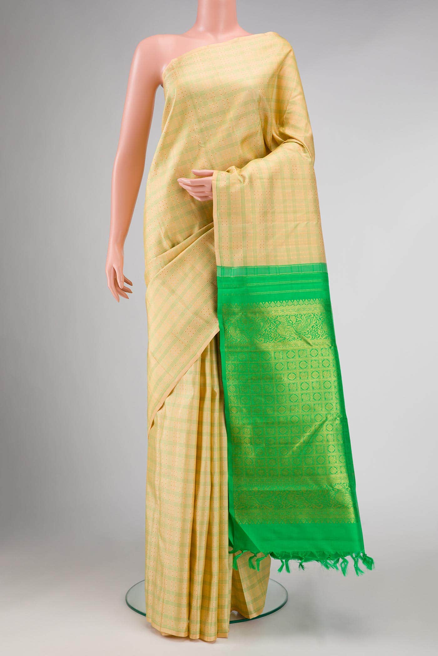 Sandal Kanchipuram Silk Saree