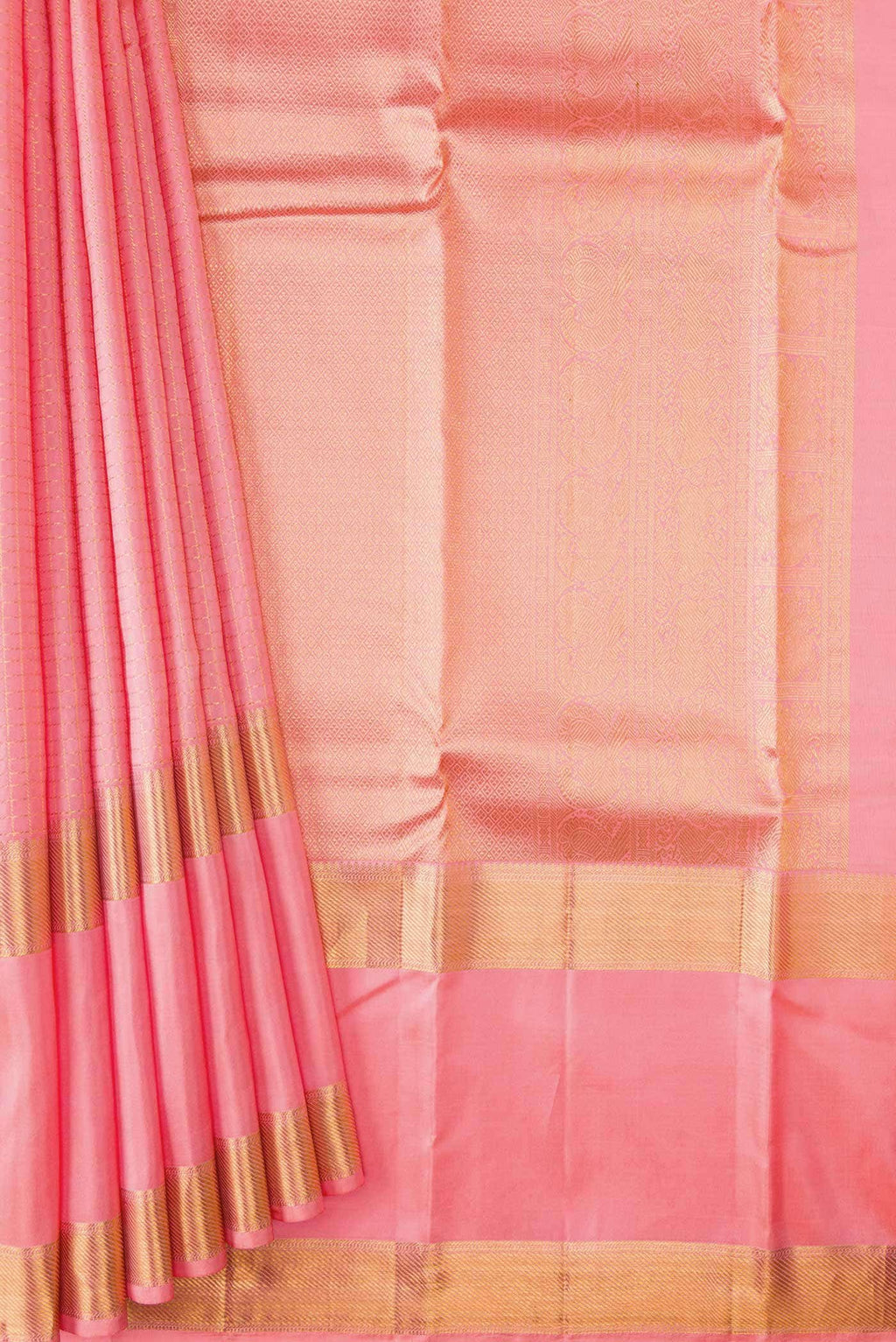 Pink Dual Tone Kanchipuram Silk Saree