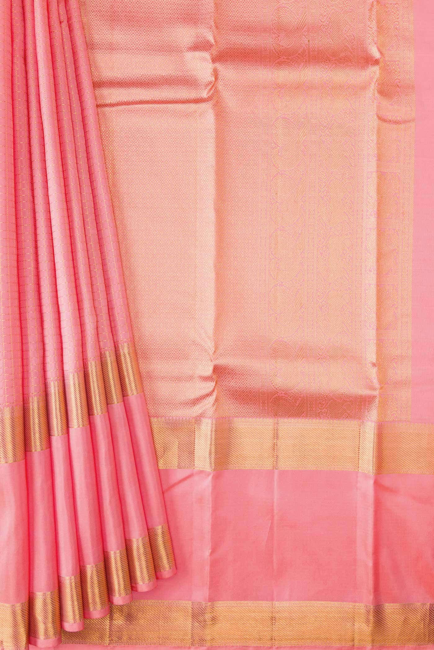 Pink Dual Tone Kanchipuram Silk Saree