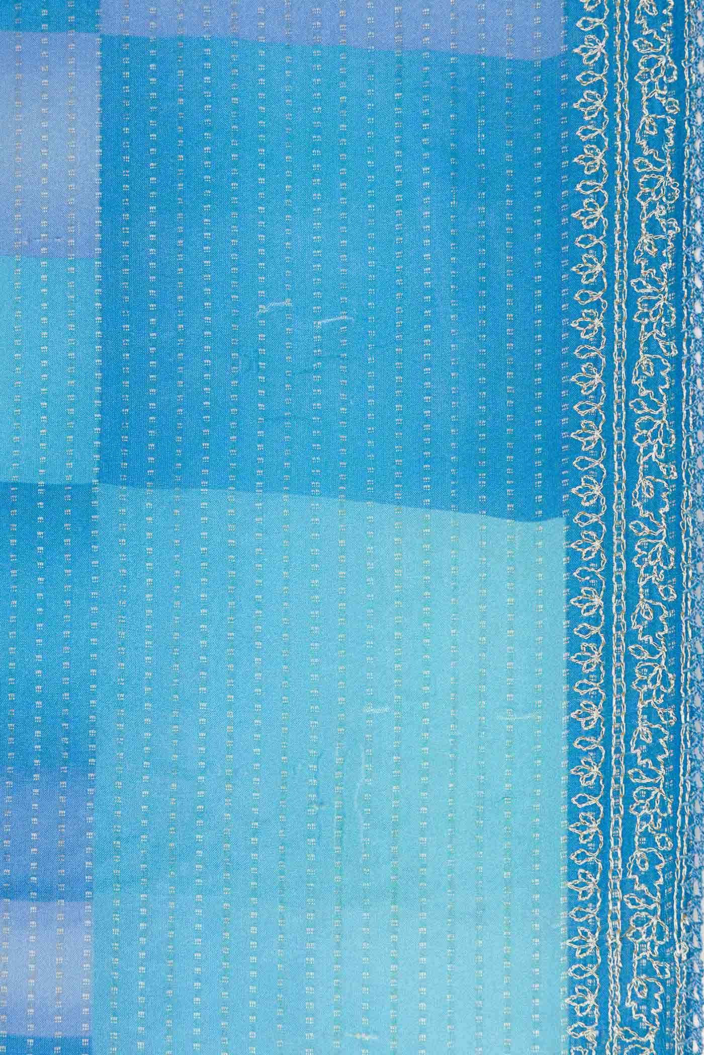 Blue Tussar Silk Saree