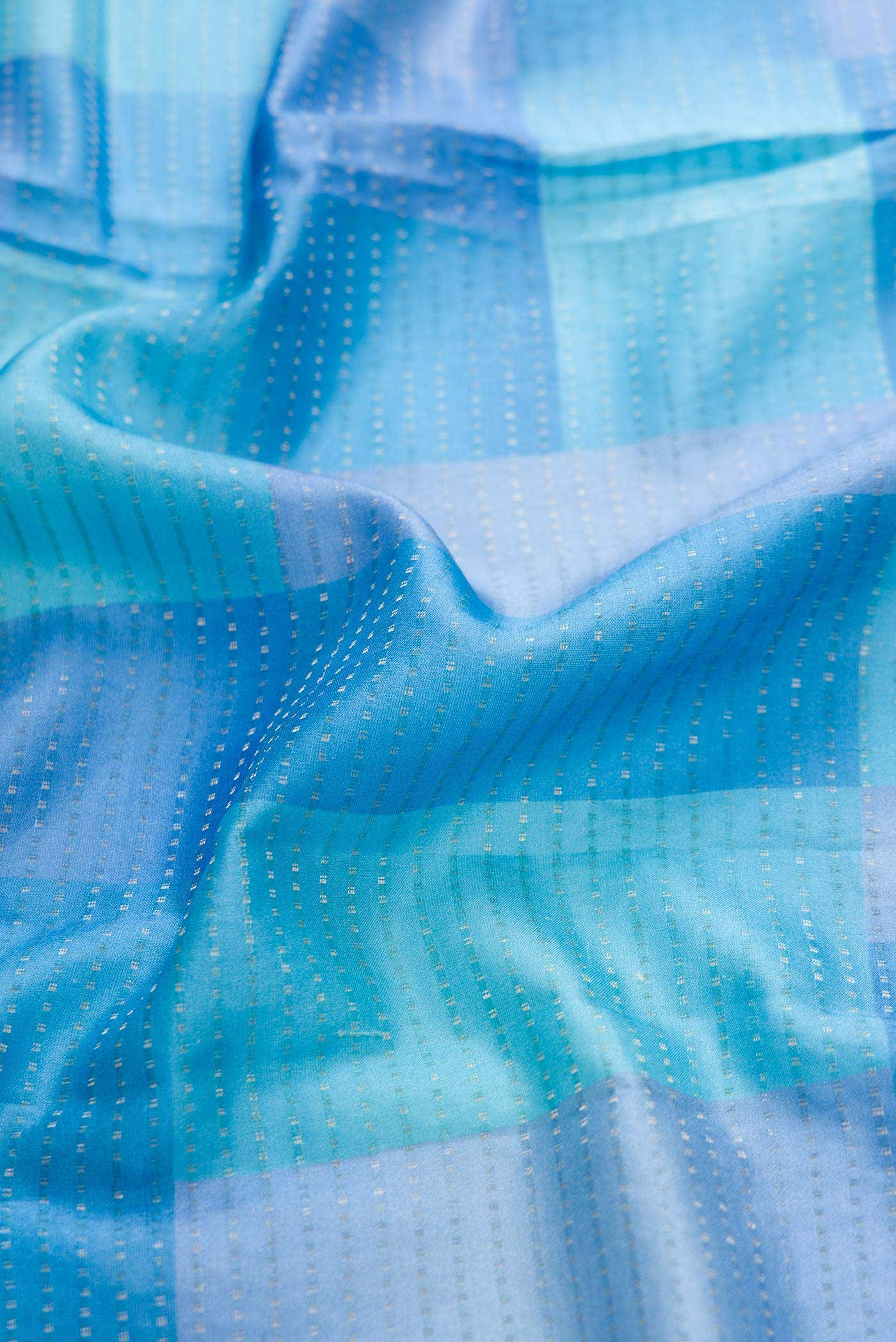 Blue Tussar Silk Saree
