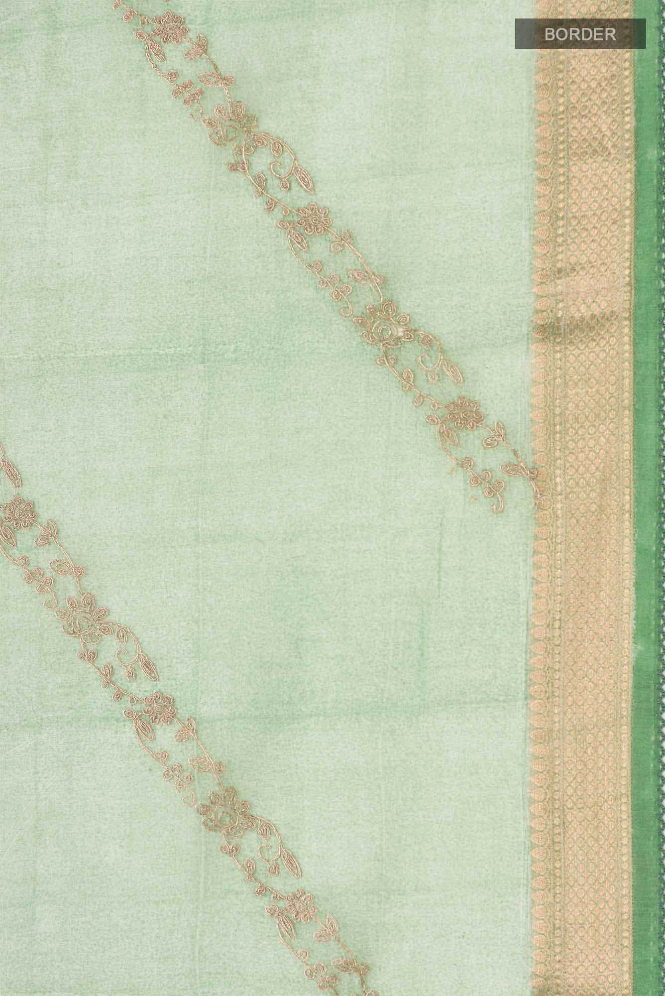 Green Bhagalpuri Tussar Silk Saree