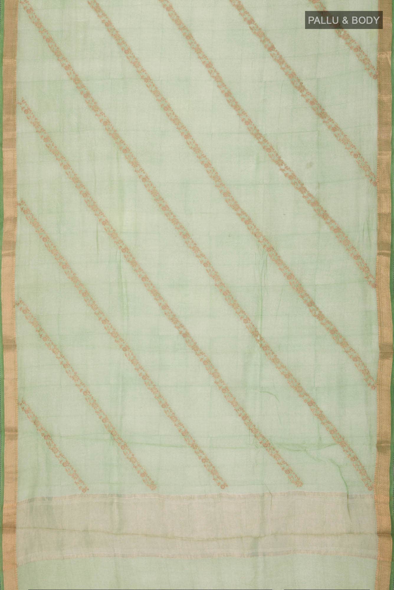 Green Bhagalpuri Tussar Silk Saree
