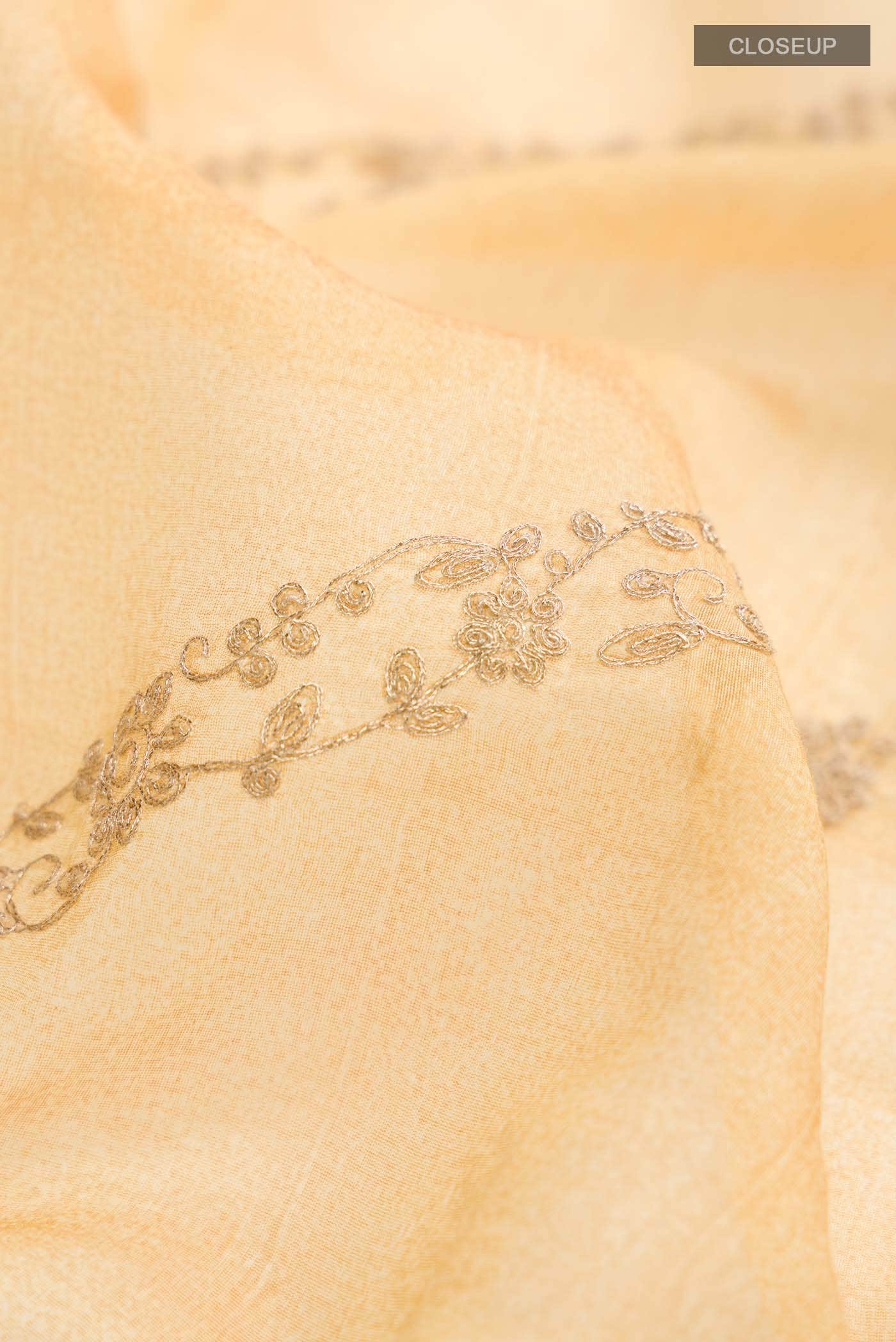 Yellow Tussar Silk Saree
