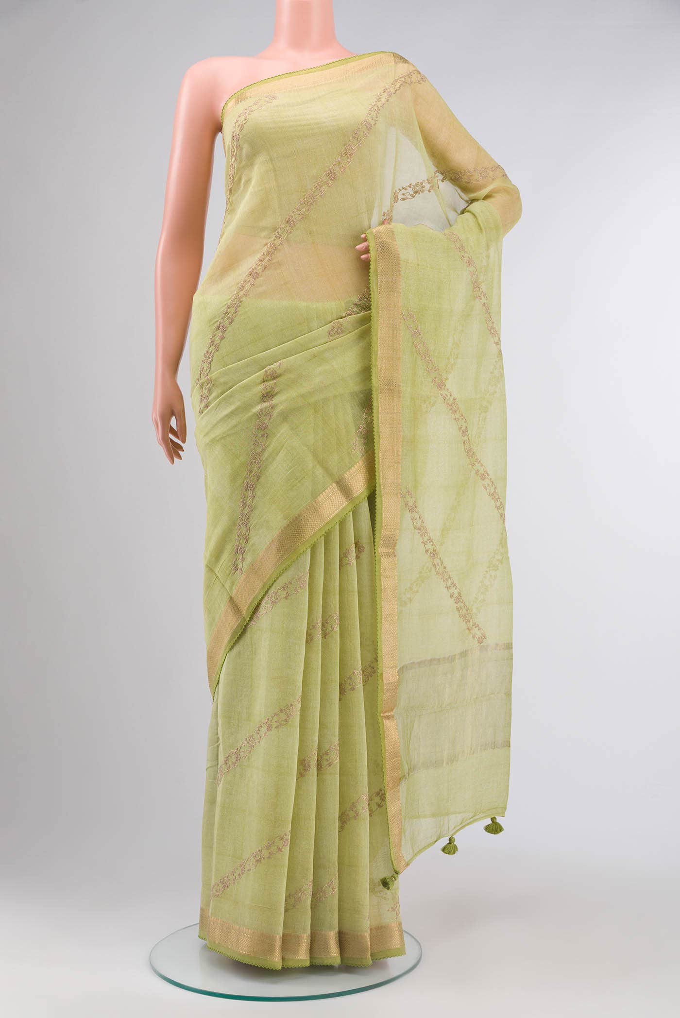 Green Silk Cotton Saree
