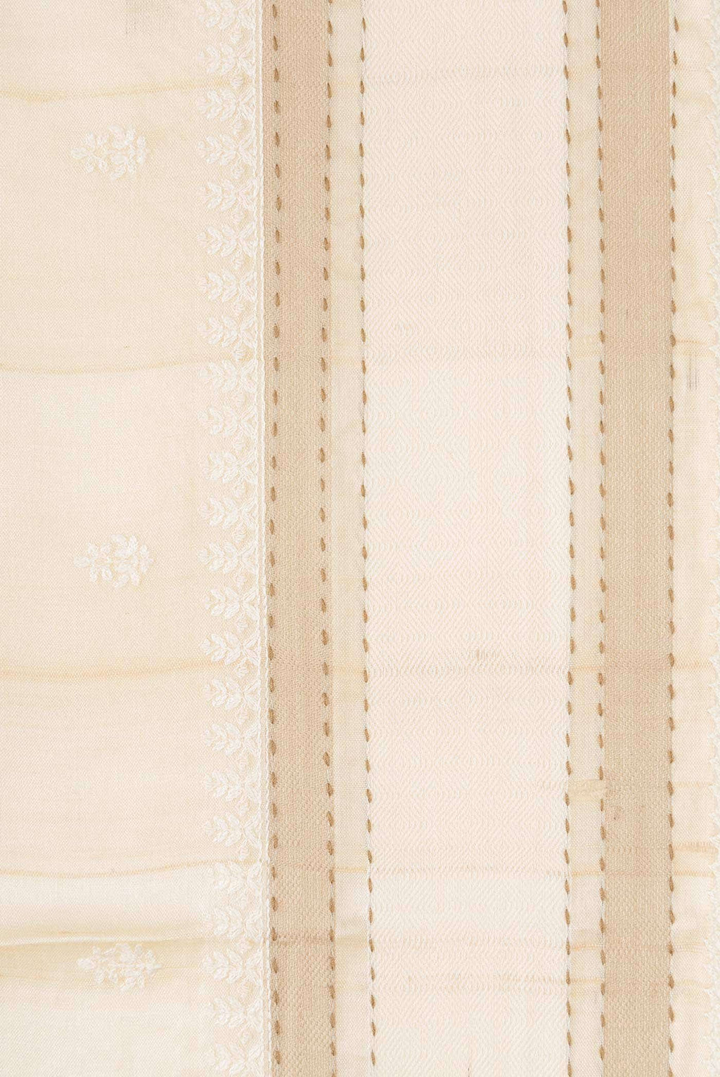 Beige Tussar Silk Saree