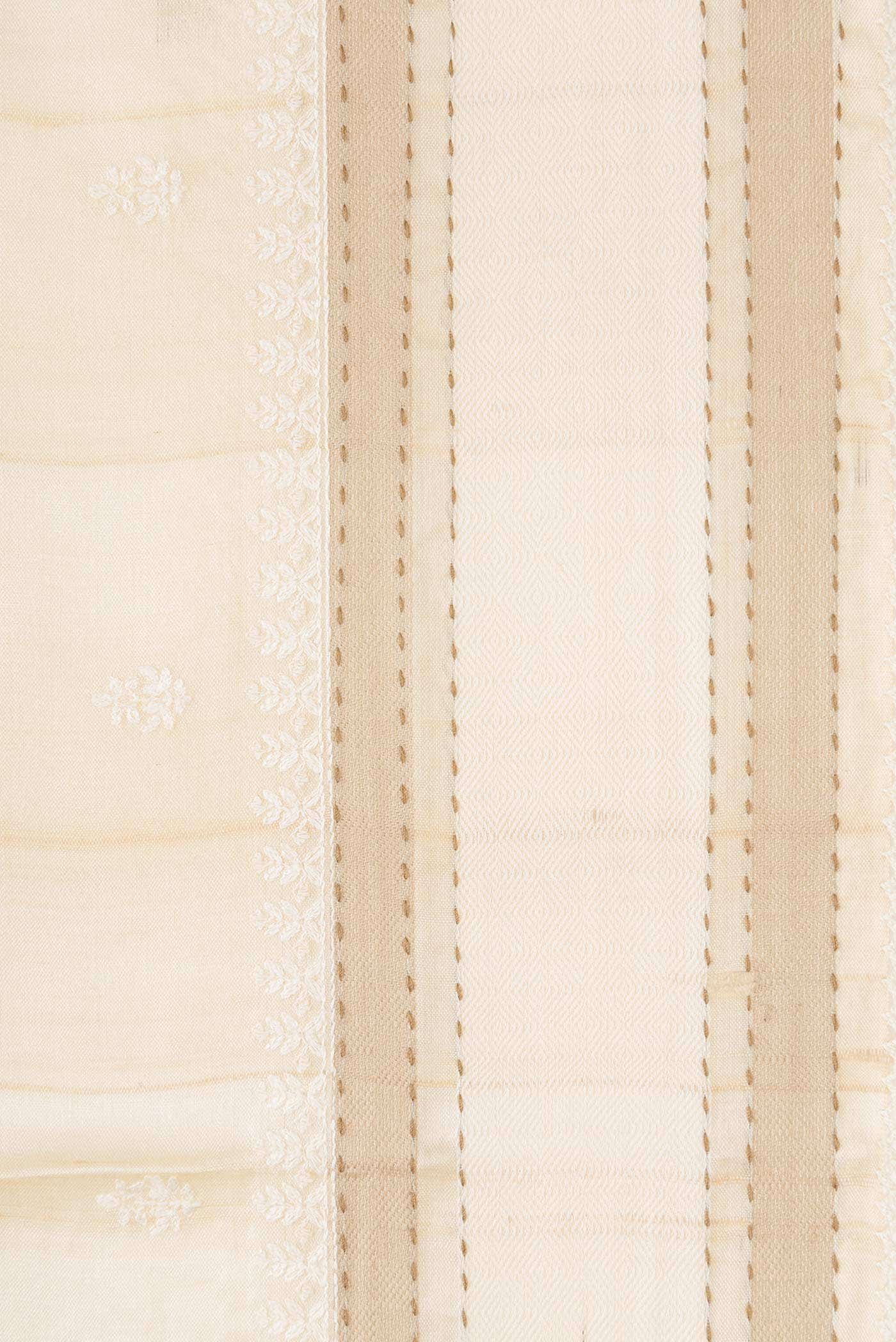 Beige Tussar Silk Saree