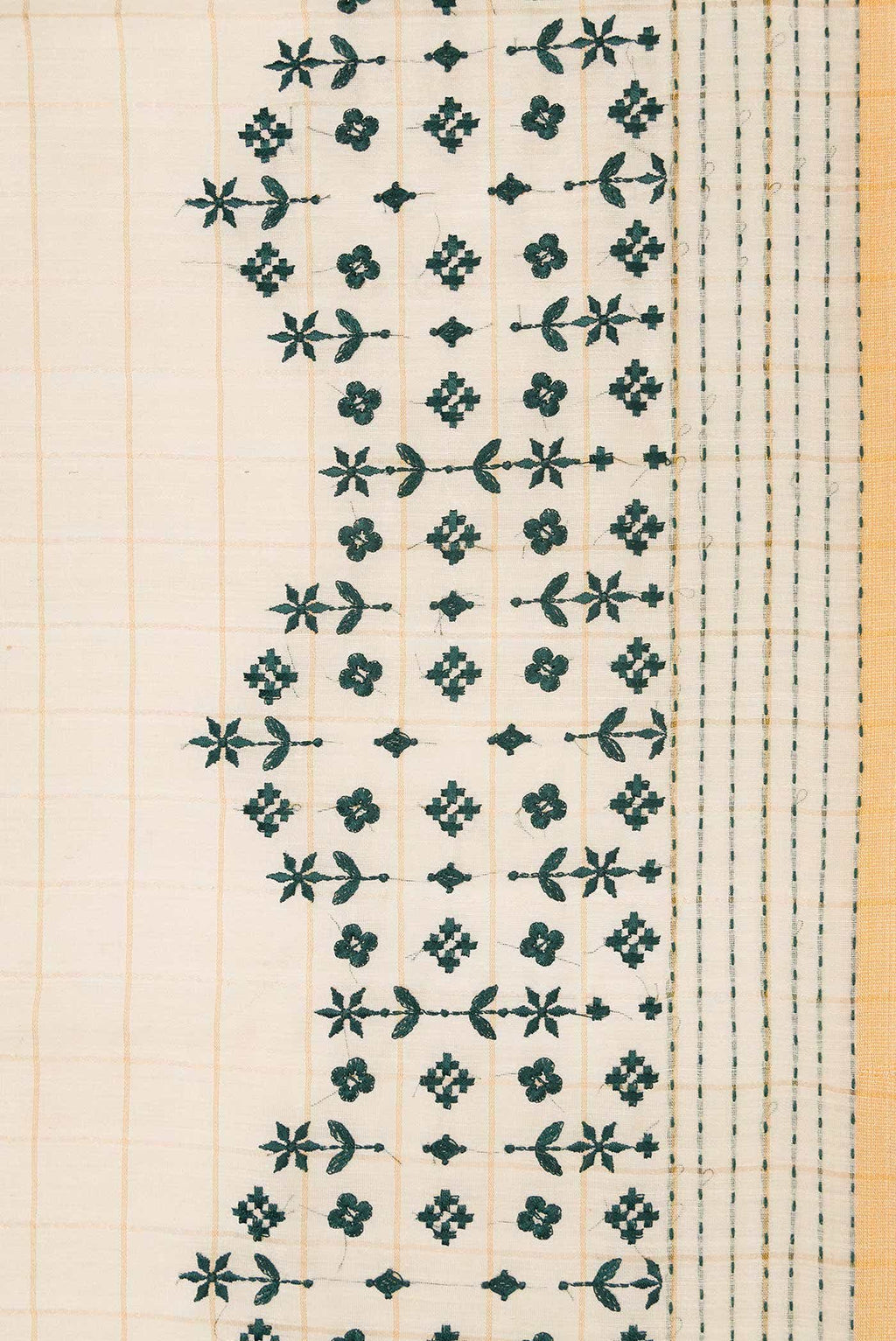 Beige Tussar Silk Saree