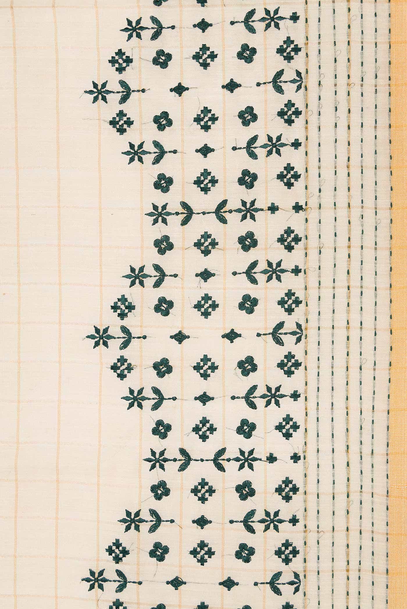 Beige Tussar Silk Saree