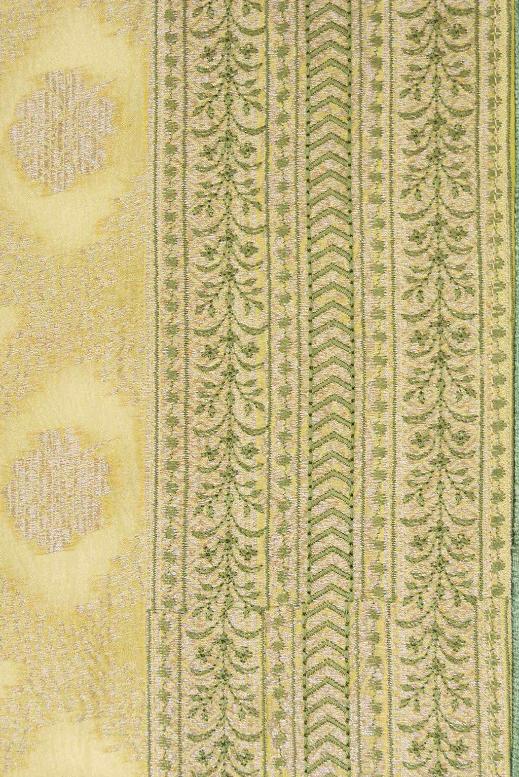 Pista Green Chanderi Tissue Silk Saree