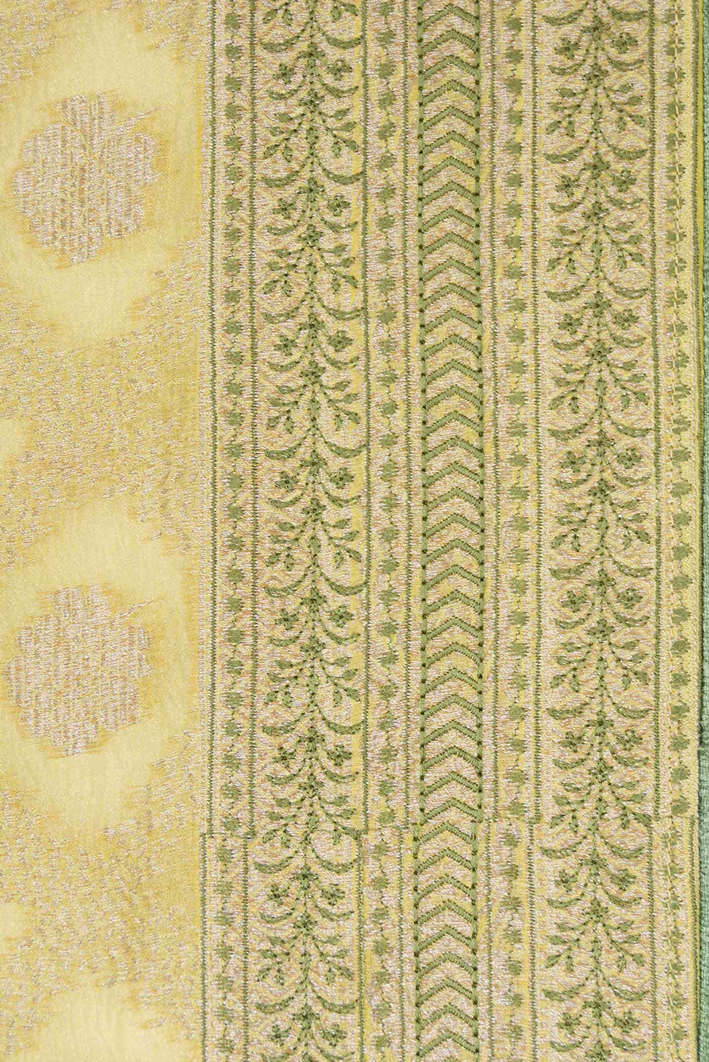 Pista Green Chanderi Tissue Silk Saree