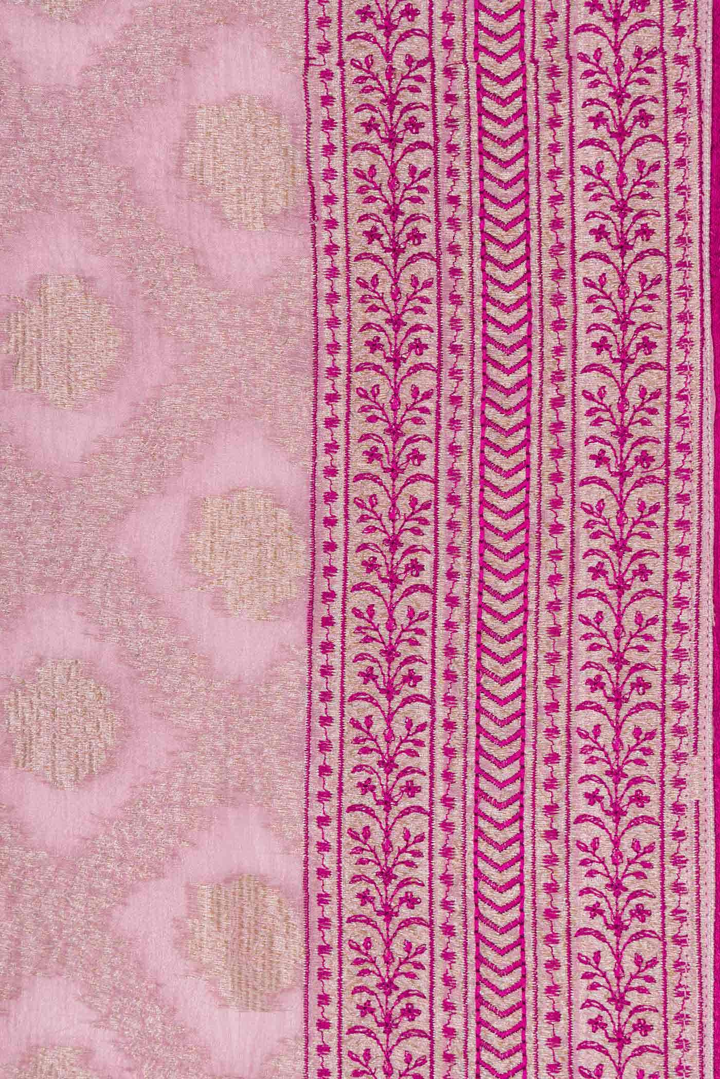 Lavender Dual Tone Chanderi Tissue Silk Saree